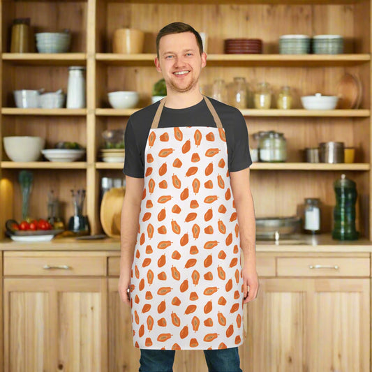 Papaya Apron with Vibrant Colors and Fun Pineapple Design for Creative Chefs and Bakers