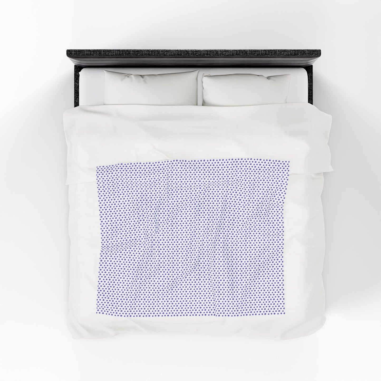 Polka Dots Purple Velveteen Plush Blanket, showcasing luxurious softness and vibrant polka dot prints, ideal for adding elegance to any room, perfect for cozying up with comfort and style.
