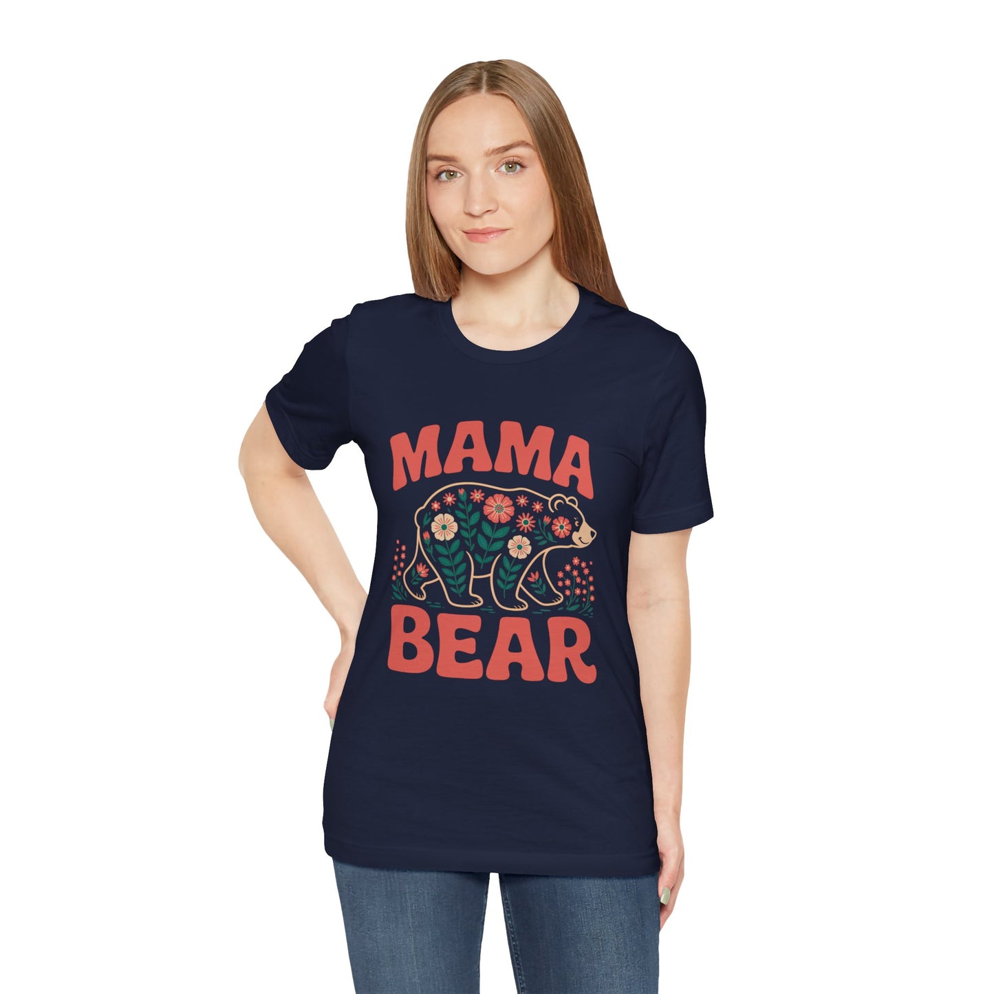 Nana Bear Mother's Day Bella+Canvas Unisex T-Shirt, showcasing a cozy design perfect for family celebrations. Made from 100% lightweight cotton, emphasizing comfort and style, aligning with FireBrook Essentials' uplifting apparel ethos.