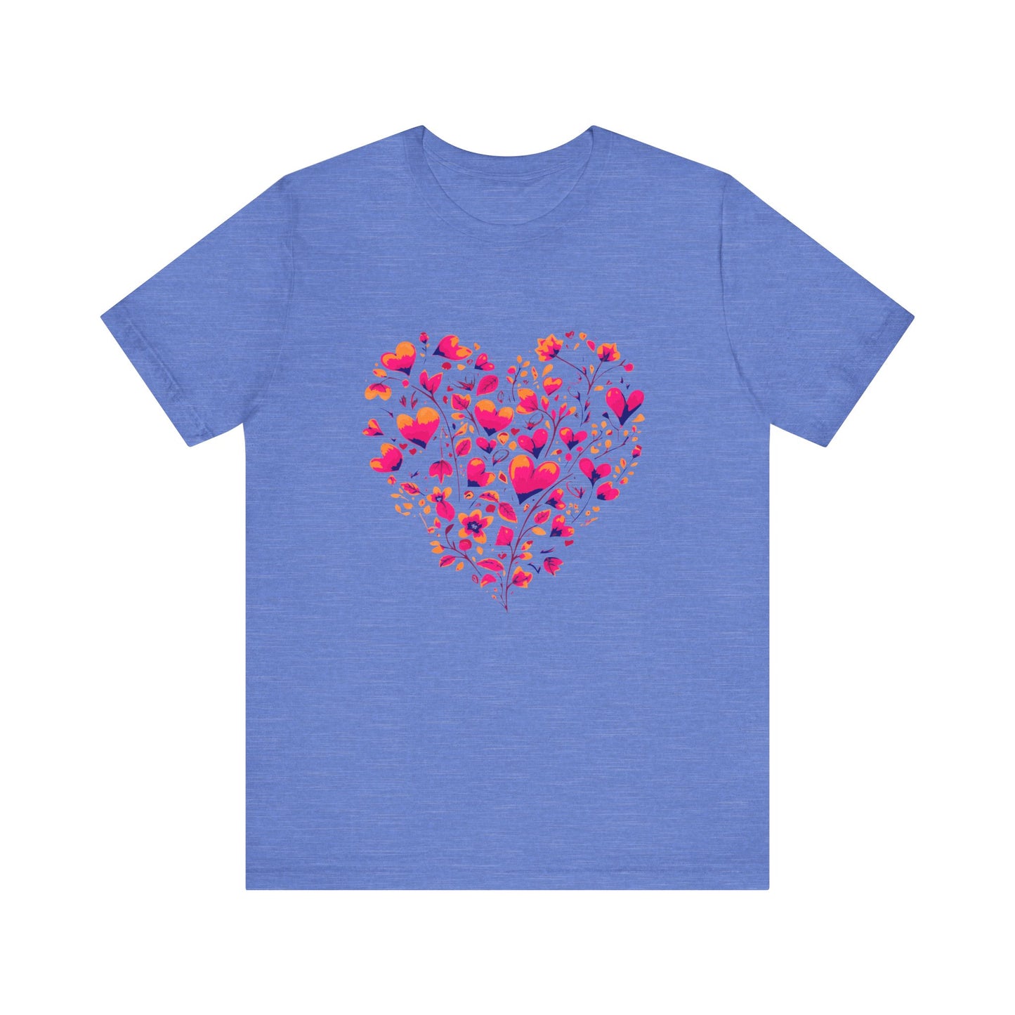 Hearts Bella+Canvas Unisex T-Shirt featuring a heart design, perfect for casual outings or lounging. This stylish and comfortable piece embodies FireBrook Essentials' mission to bring joy through uplifting apparel.