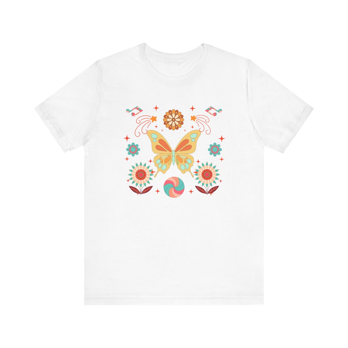 Butterfly and Flowers T-Shirt