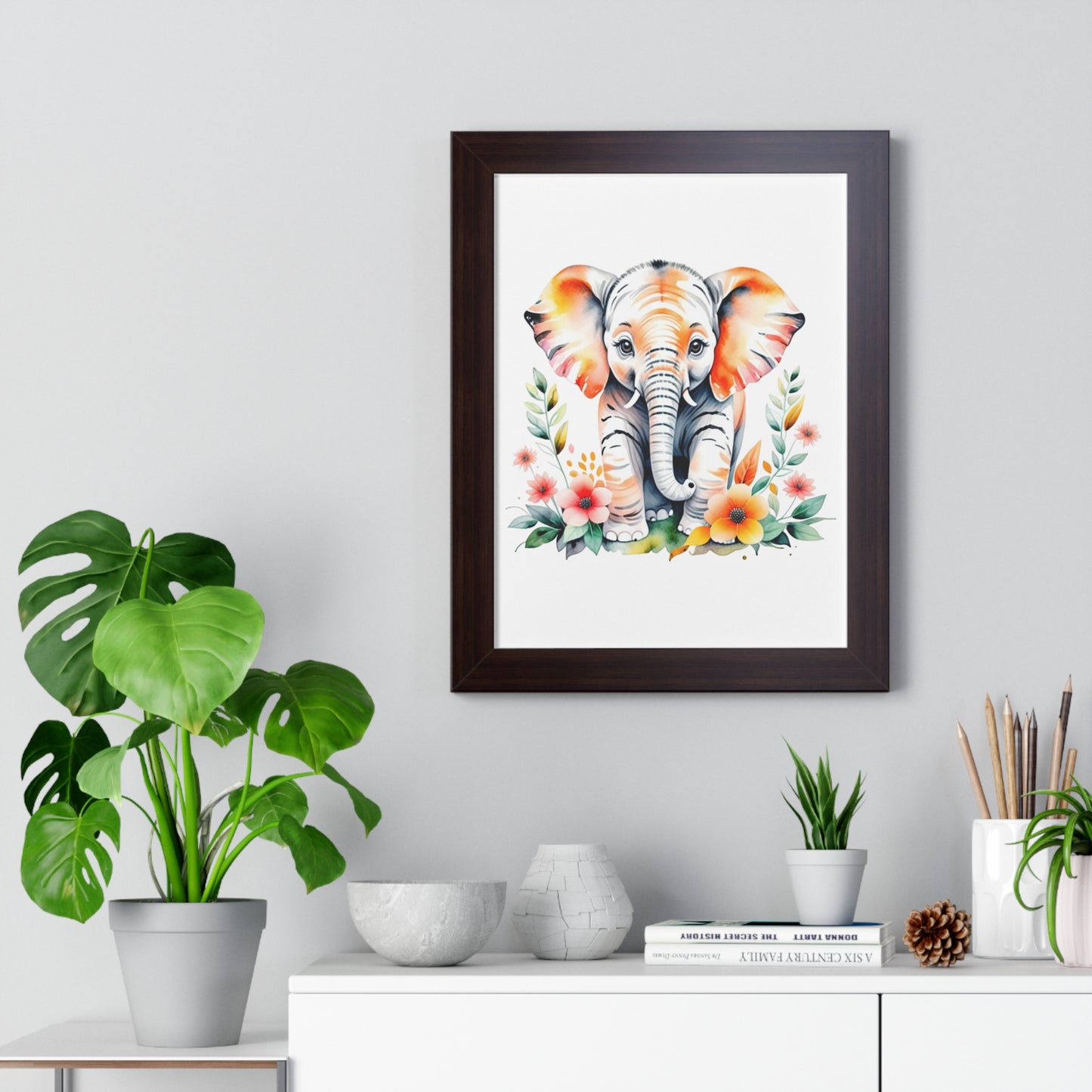 Whimsical Baby Elephant Wall Art
