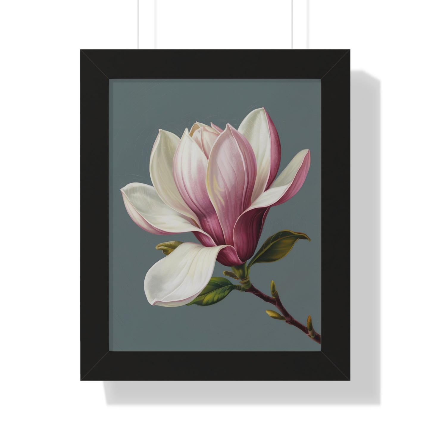 Vertical Poster - Magnolia Flower Design showcasing detailed close-ups of white and pink petals, capturing the essence of tranquility and elegance, ideal for home decor or gifting by FireBrook Designs.