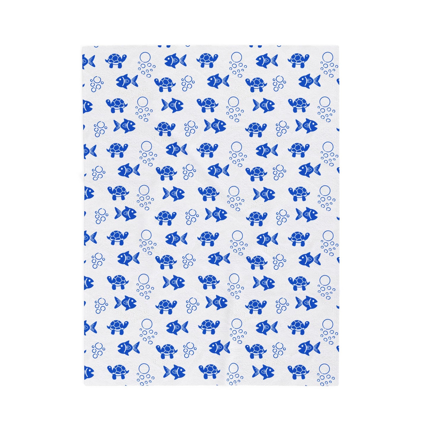 Fish and Turtle Sealife Velveteen Plush Blanket showcasing vibrant marine life prints, perfect for adding a cozy, personal touch to your home. Available in various sizes for ultimate comfort.