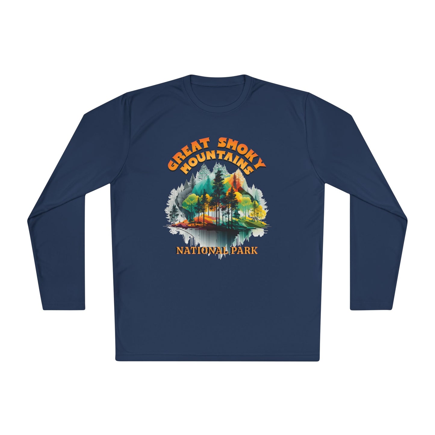 Great Smoky Mountains National Park Long Sleeve Sport-Tek Unisex T-Shirt, featuring a vibrant nature-inspired graphic, ideal for outdoor enthusiasts seeking comfort and style.