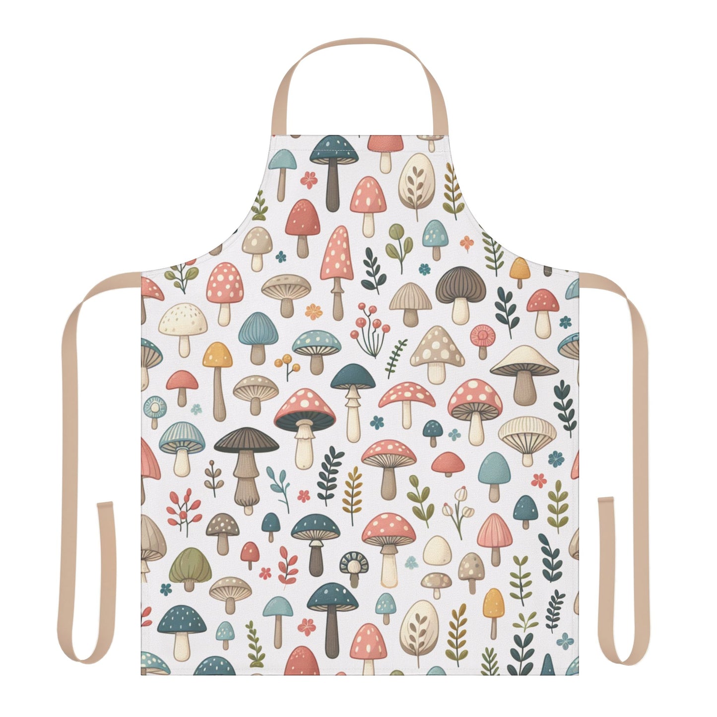 Mushrooms Apron Whimsical Design Soft Comfortable Fabric Stain-Free Material