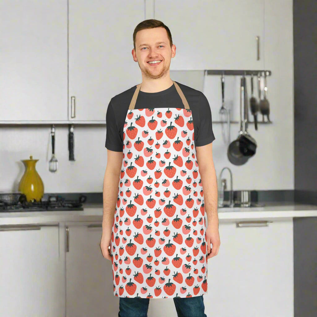Strawberries Apron for Kitchen Cooking and Baking Enthusiasts