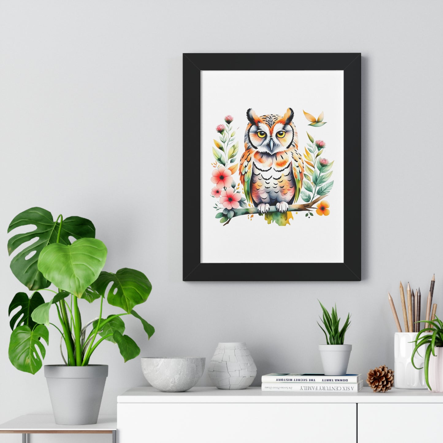 Owl in Watercolor Wall Art