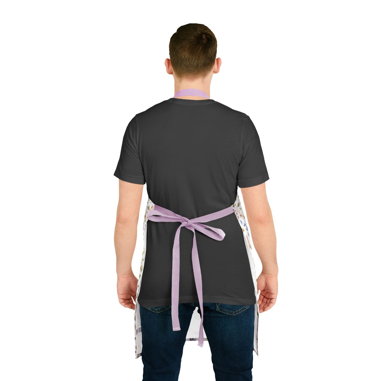 Apron, Wildflower Design, 5-Color Straps: A close-up of the apron showcasing its comfortable tie-back closure, ideal for cooking, baking, or crafting, aligning with FireBrook Designs' joyful and stylish ethos.
