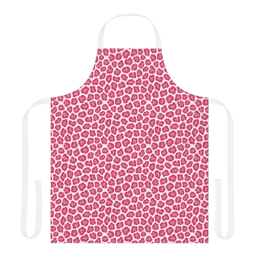 Apron, Cheetah Print: A stylish and functional apron with a trendy design, ideal for fashion-forward chefs. Made of soft polyester canvas with adjustable straps, perfect for enhancing any cooking or baking experience.