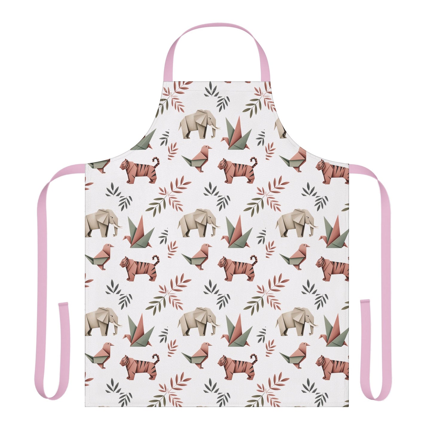 Apron, Origami Animals Pattern Design: This modern Japanese-style apron features intricately folded origami animals, combining comfort and whimsy. Ideal for adding a unique touch to your cooking attire.