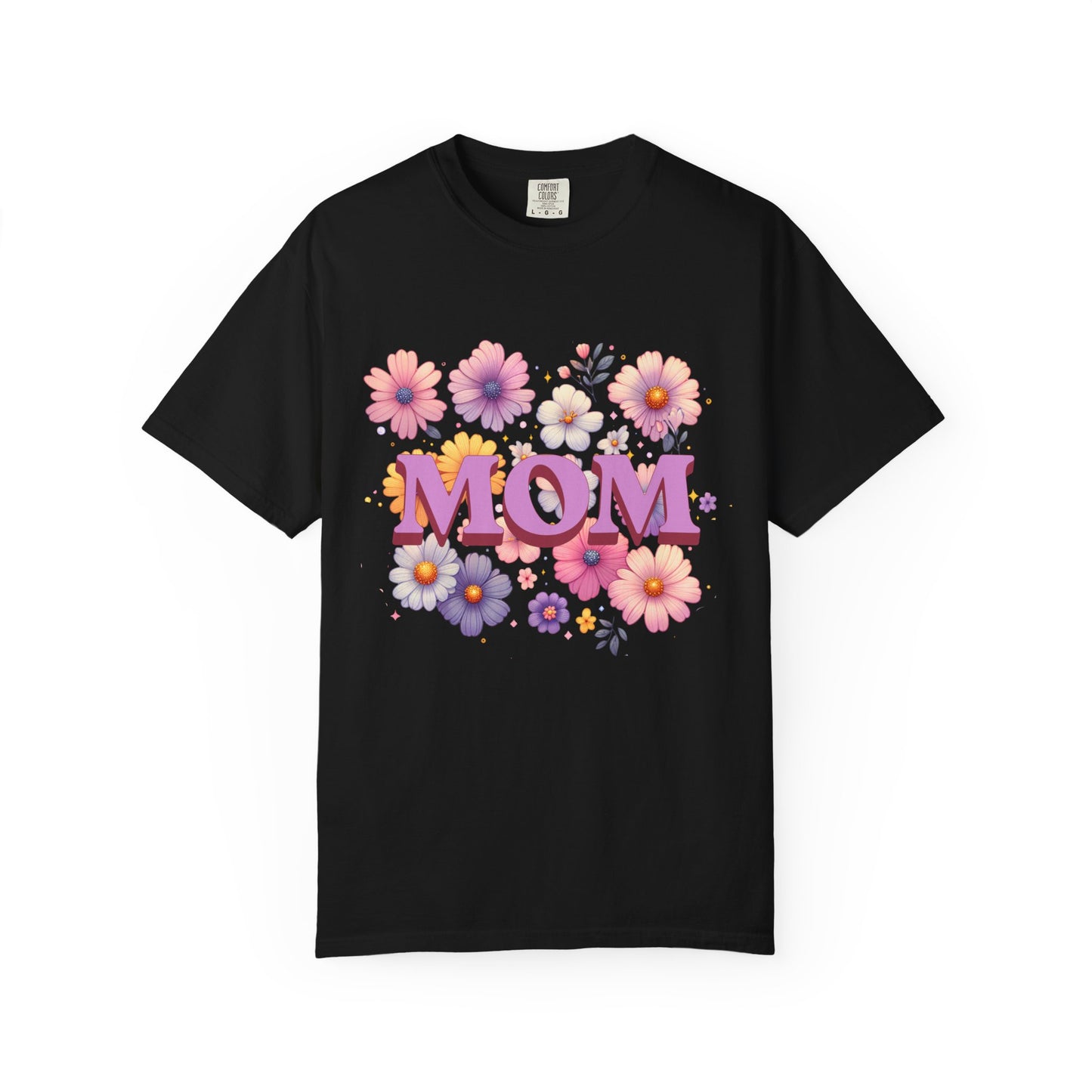 Mother's Day Comfort Colors T-shirt features a classic crew neckline and relaxed fit, showcasing a sleek, seam-free design with durable double-needle stitching, ideal for casual and semi-formal occasions.