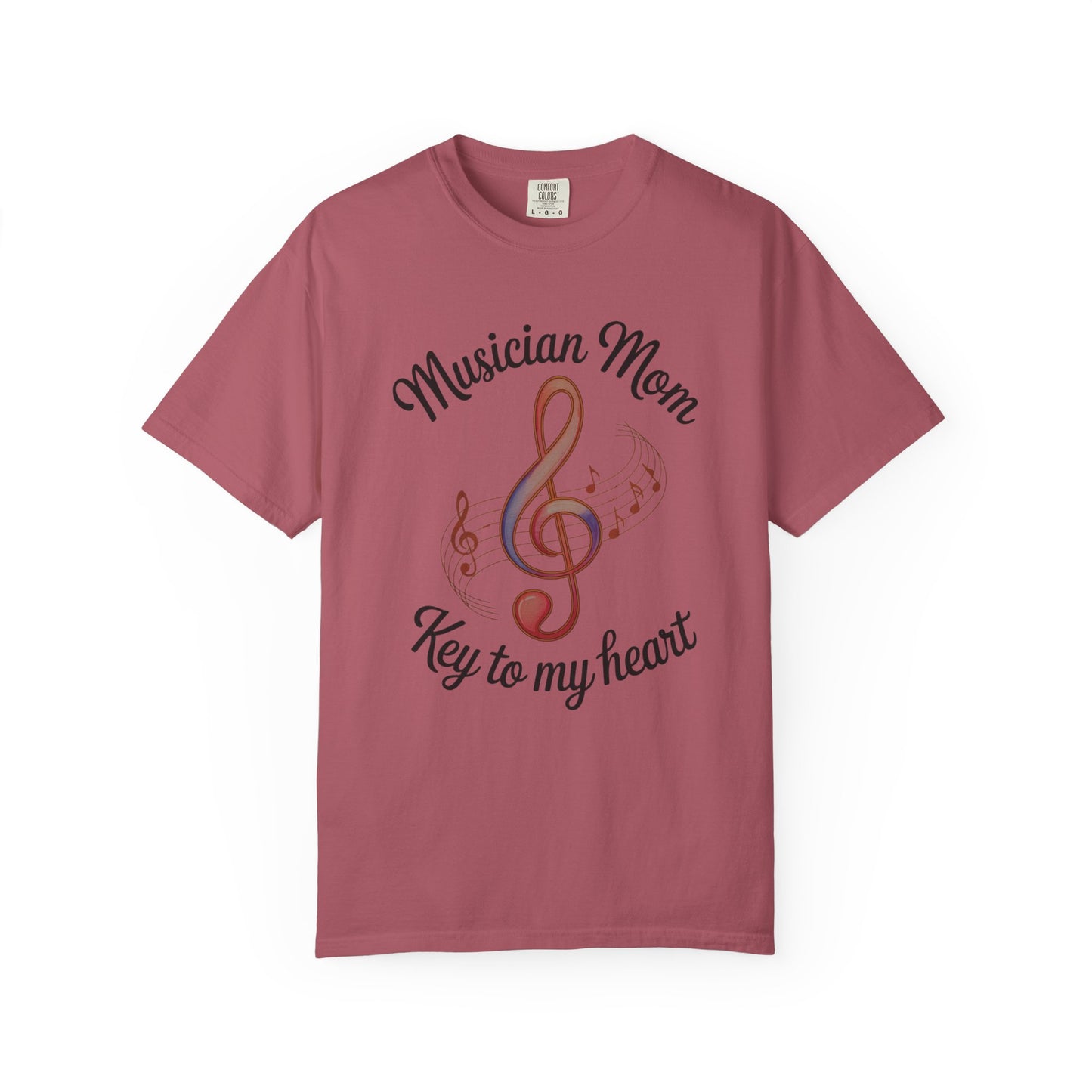 Musician Mom T-Shirt showcasing a relaxed fit and classic crew neckline, made from high-quality US cotton. Perfect for music-loving moms seeking comfort and style, ideal for casual or semi-formal occasions.