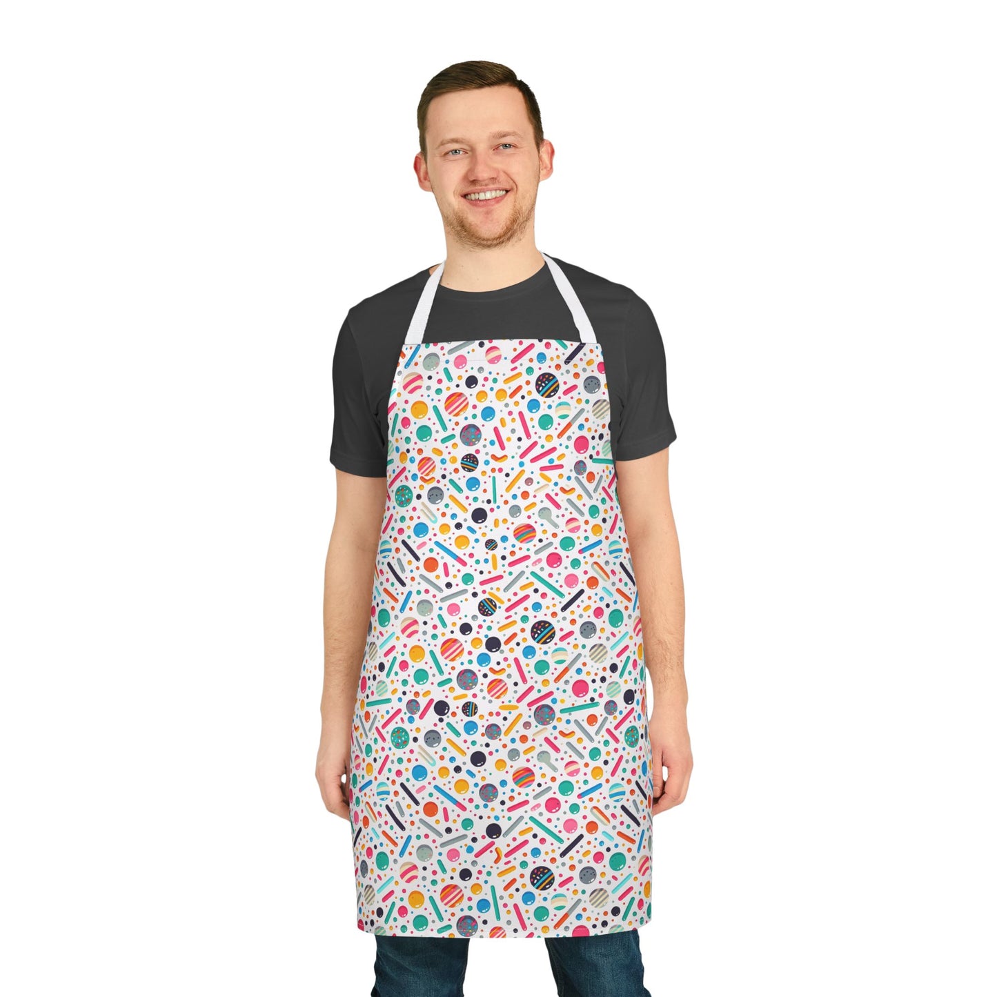 Fun Shapes Apron for Cooking and Baking Whimsical Design Ideal for Home Cooks Bakers and Crafters