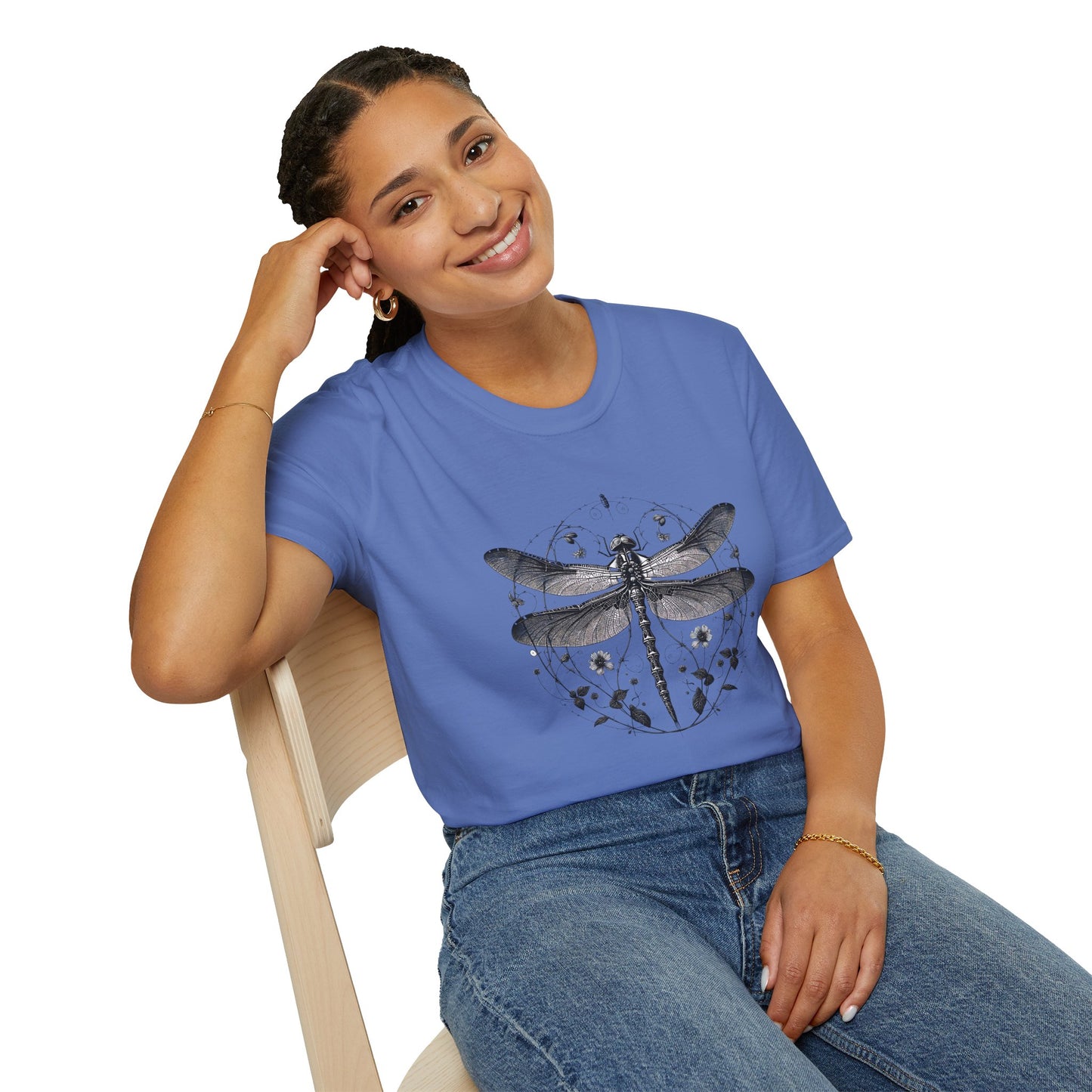 The Dragonfly Gildan Unisex T-Shirt showcases a distinctive dragonfly motif, embodying comfort and nature. Perfect for casual wear, it reflects FireBrook Essentials' ethos of style and positivity.