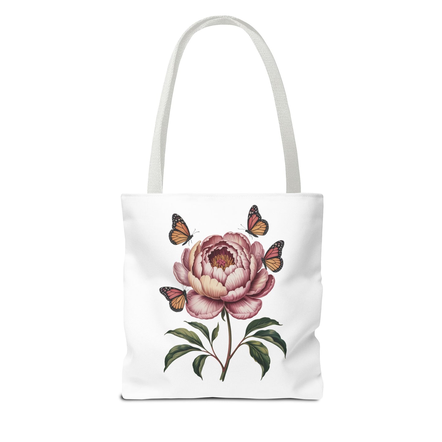 Botanical with Vintage-Inspired Illustration Tote Bag featuring vibrant flowers, intricate leaves, and butterflies. Ideal for nature lovers and vintage enthusiasts, offering a whimsical touch to everyday essentials.