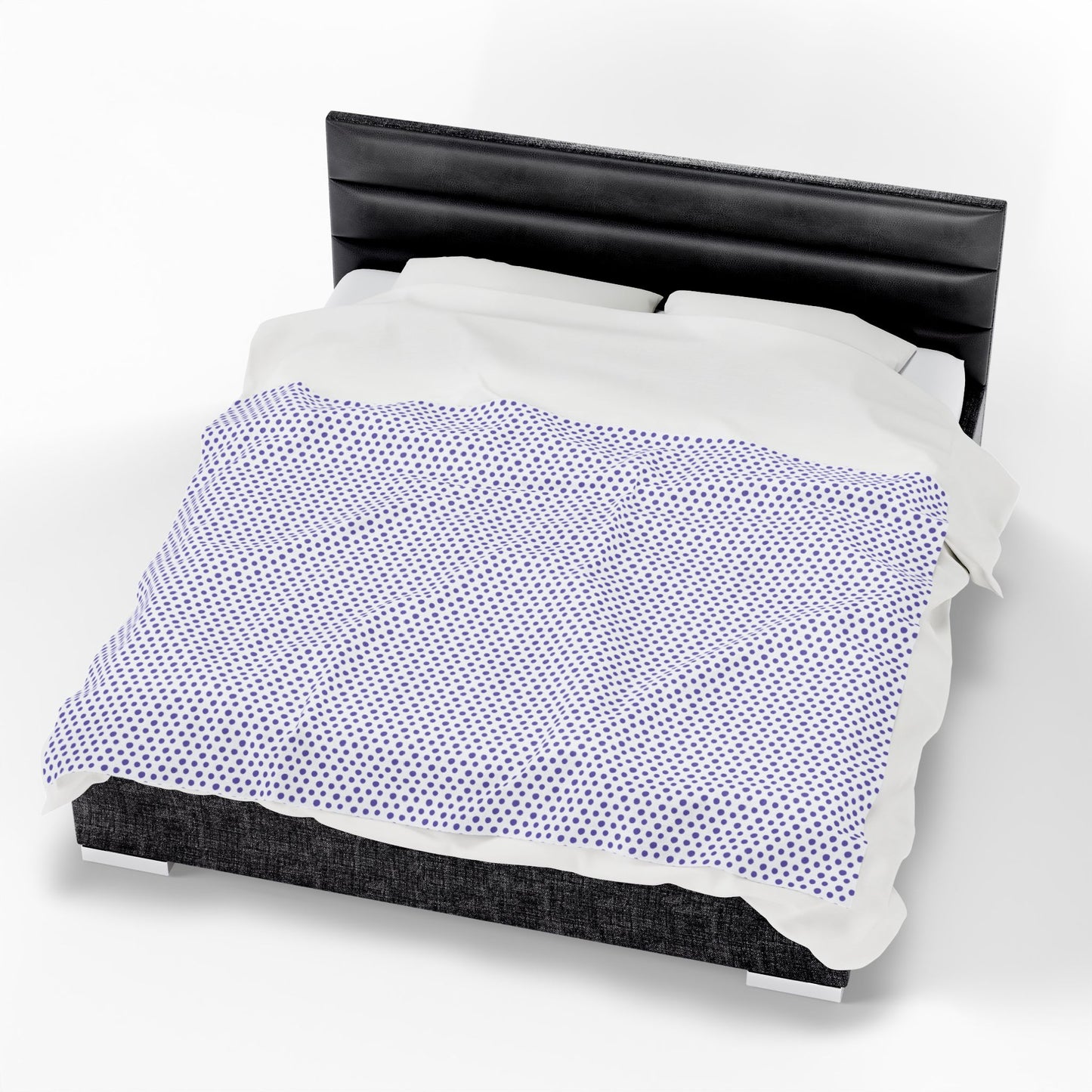 Polka Dots Purple Velveteen Plush Blanket offers a soft, luxurious texture with vibrant polka dot prints, ideal for adding warmth and style to any living space.