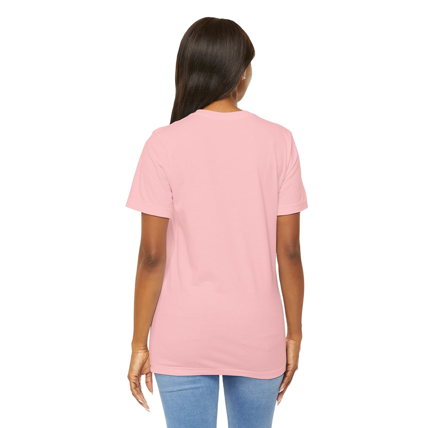 Coffee Full Bella+Canvas Unisex T-Shirt modeled by a woman, showcasing its lightweight fit and crew neckline, ideal for coffee enthusiasts seeking comfort and style. Perfect for active and leisure wear.