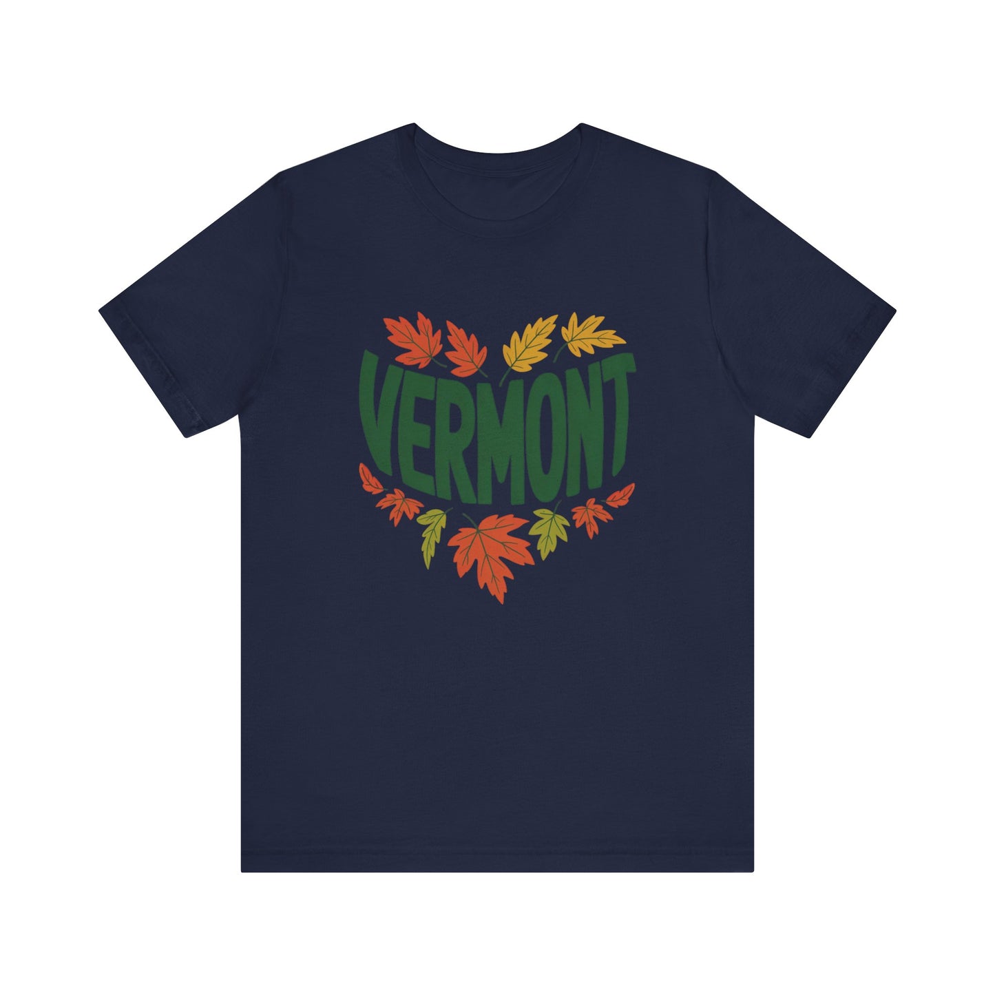 Vermont Love Bella+Canvas Unisex T-Shirt showcasing a relaxed, outdoorsy design perfect for nature enthusiasts. Features a retail fit with ribbed knit collar and shoulder tape, embodying FireBrook Essentials' commitment to comfort and style.