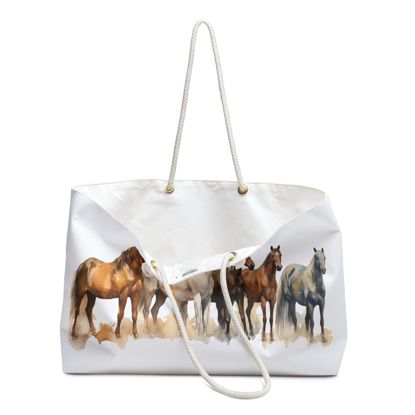 Weekender Bag - Horse Print: A spacious, stylish accessory featuring a captivating horse design, ideal for travel enthusiasts seeking a touch of equestrian charm on weekend getaways.