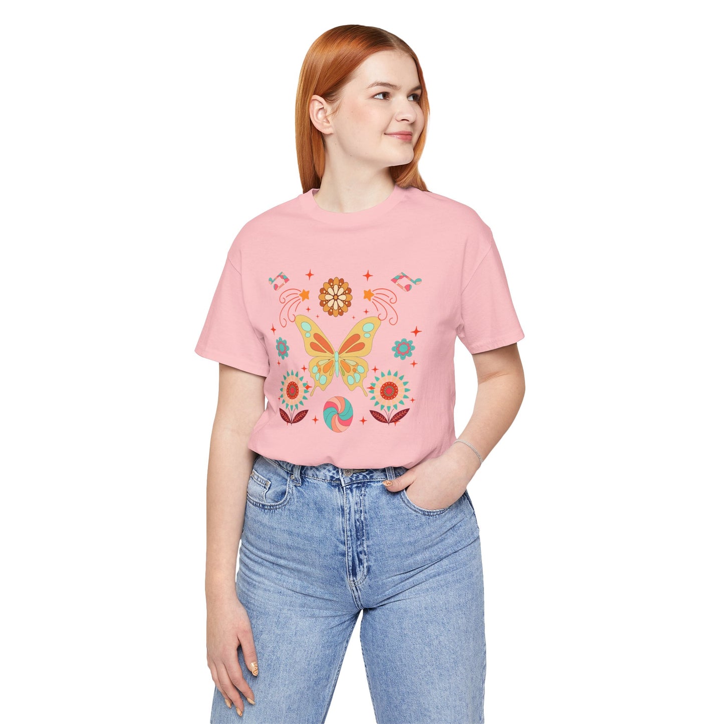 Butterfly and Flowers T-Shirt