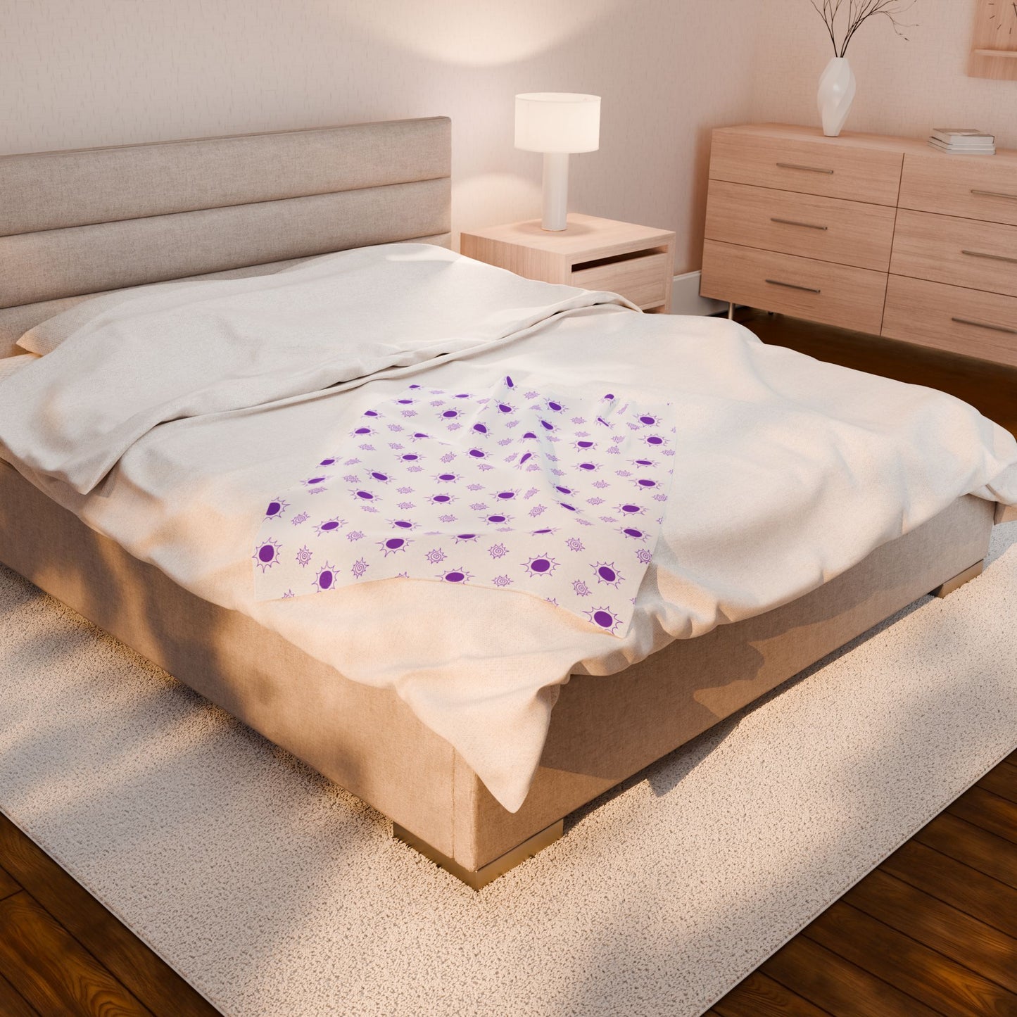 Lilac Moon Velveteen Plush Blanket for Ultimate Comfort and Coziness