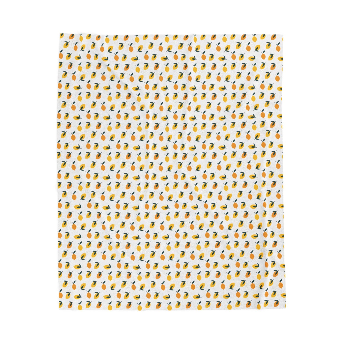 Velveteen Plush Blanket - Lemon Pattern, featuring a vibrant lemon motif, perfect for adding a cheerful touch to your space. Ideal for cozy evenings, picnics, or as a delightful gift.