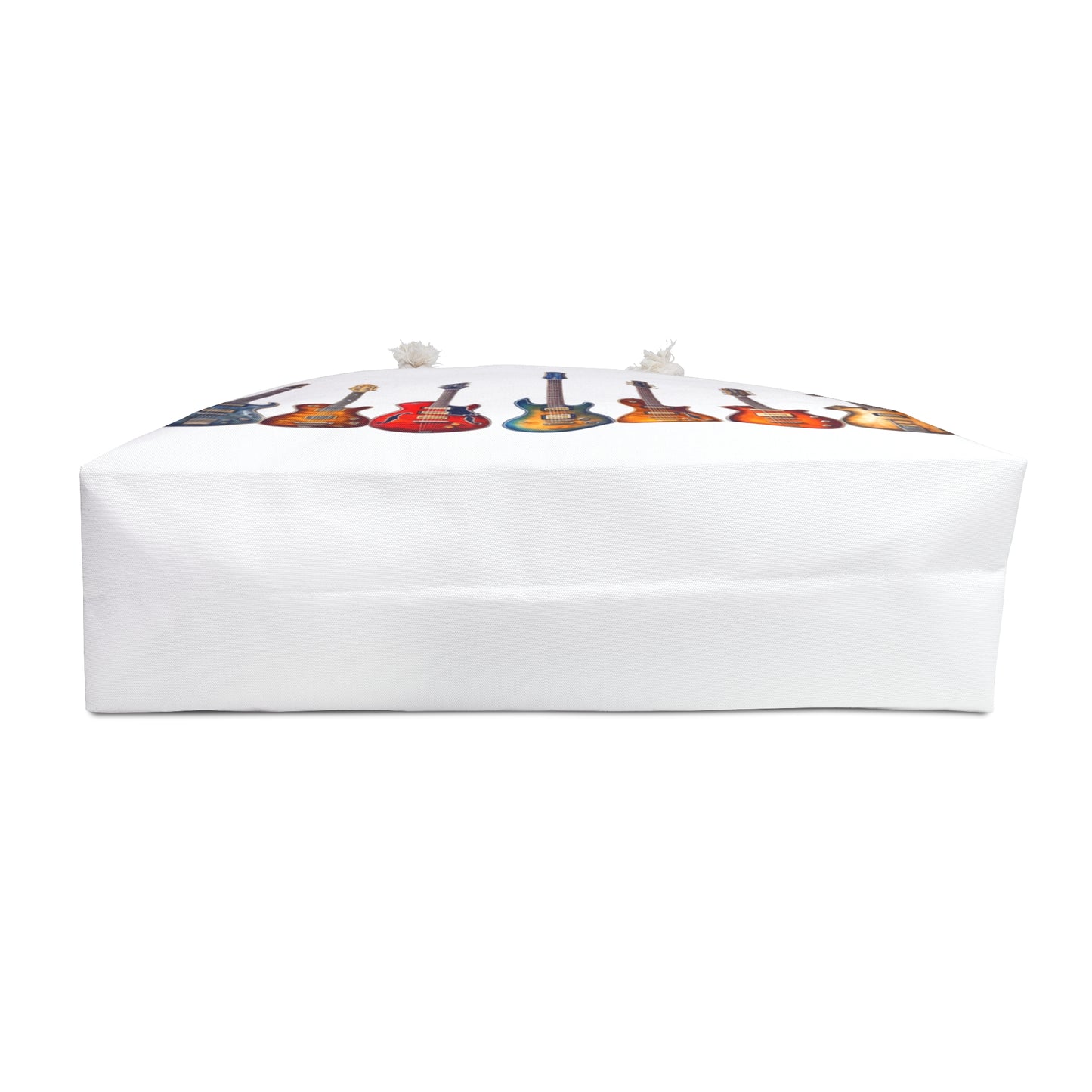 Weekender Bag Electric Guitars Print with a rock and roll design, featuring electric guitars. Ideal for music lovers, this spacious bag has sturdy rope handles and a T-bottom for extra storage.
