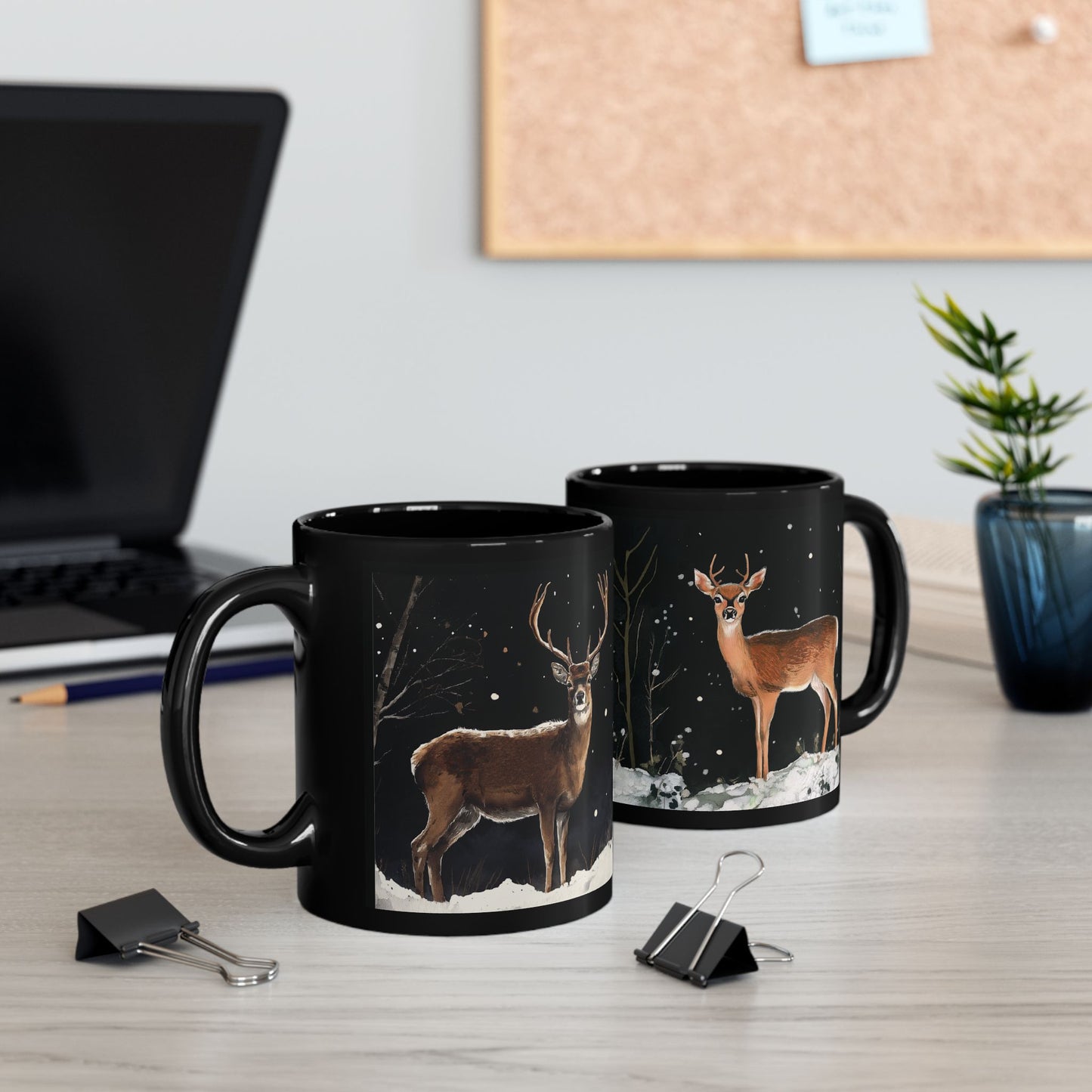 Deer at Snowy Night Mug (11oz, 15oz)