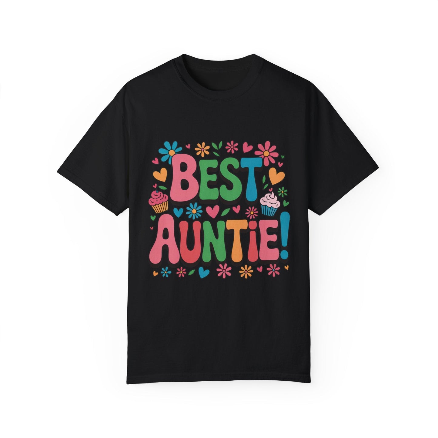 Best Auntie T-Shirt featuring garment-dyed fabric with a relaxed fit and crew neckline, showcasing durable double-needle stitching, ideal for gifting occasions like Mother's Day or birthdays.