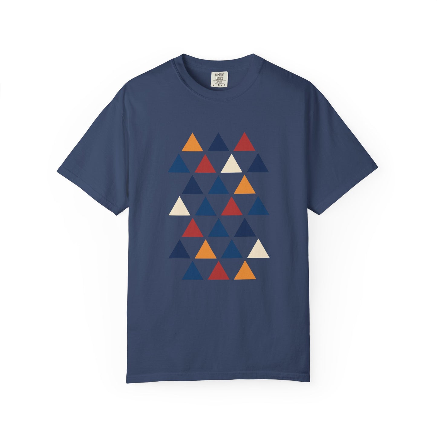 Geometric Triangle Grid T-Shirt showcases a stylish grid of equilateral triangles, offering a modern and minimalist design perfect for those who appreciate unique fashion. Ideal for casual or special occasions.
