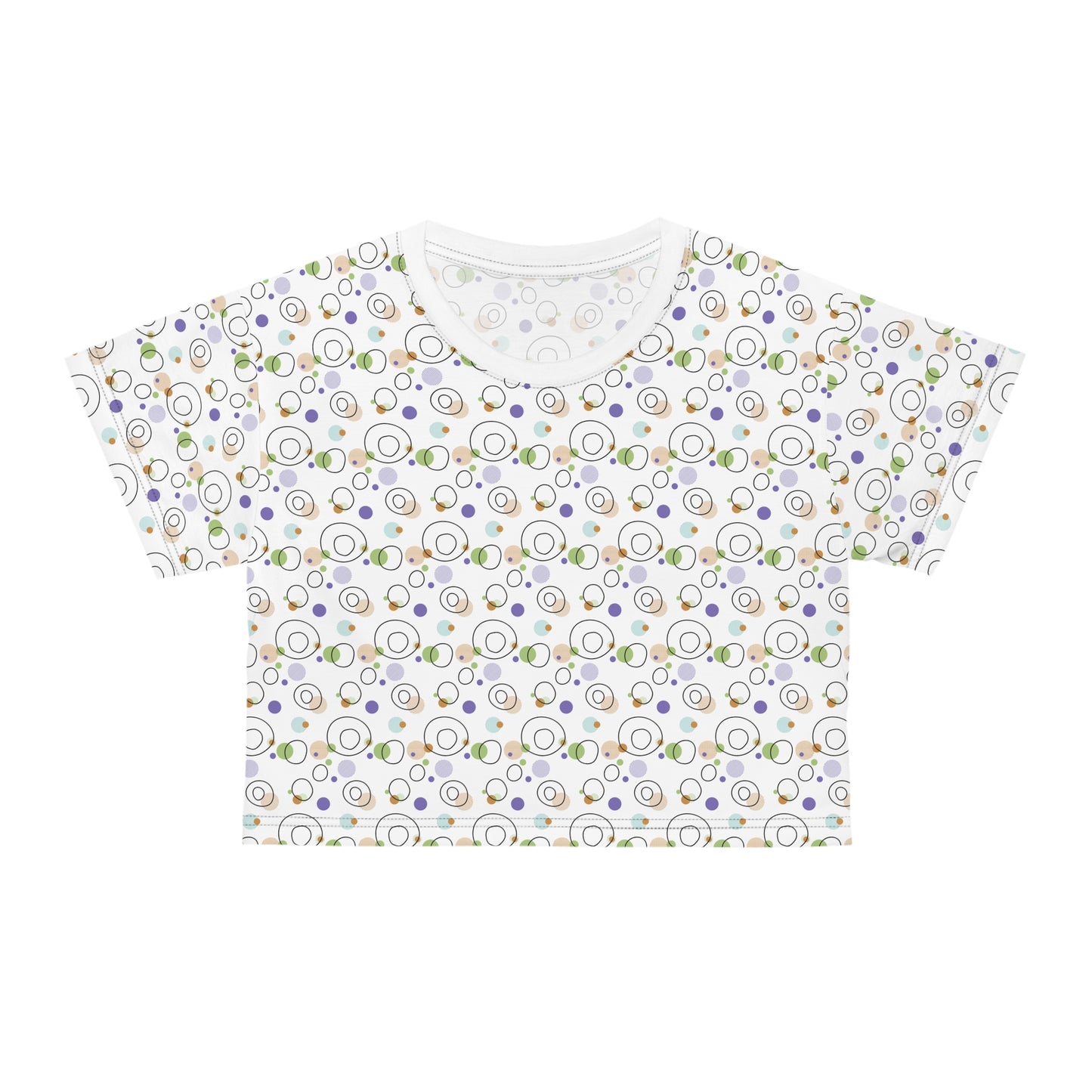 Circles and Dots Patterns for Summer Vibes Crop T-Shirt