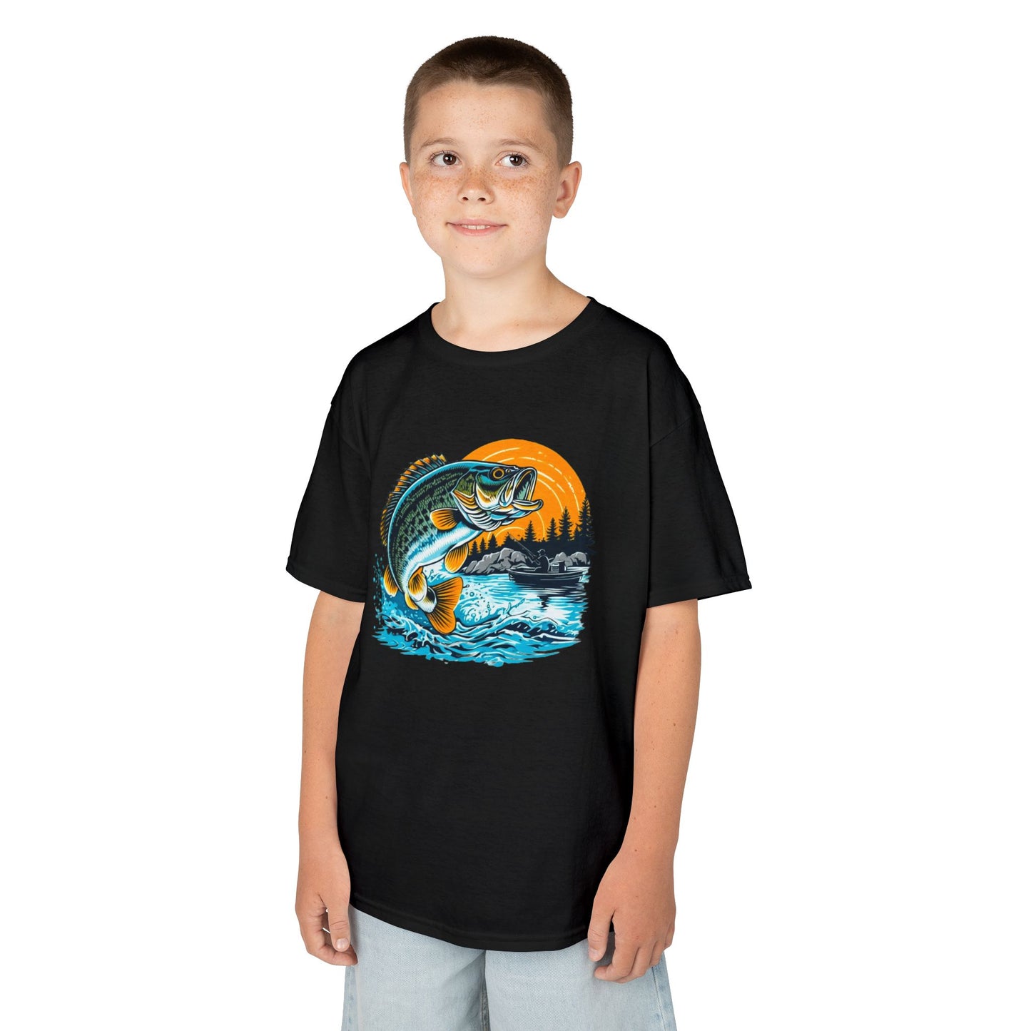 Leaping Bass Fishing Adventure Youth T-Shirt
