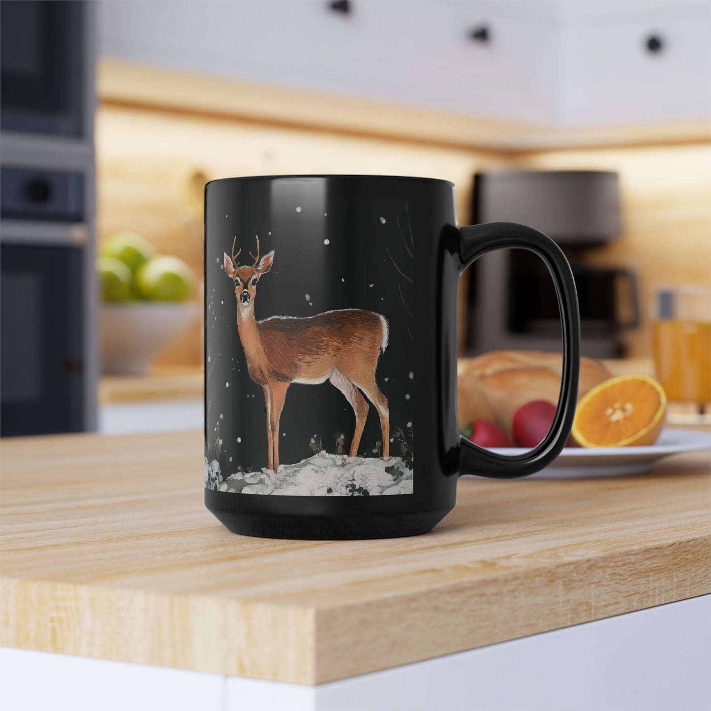 Deer at Snowy Night Mug (11oz, 15oz)