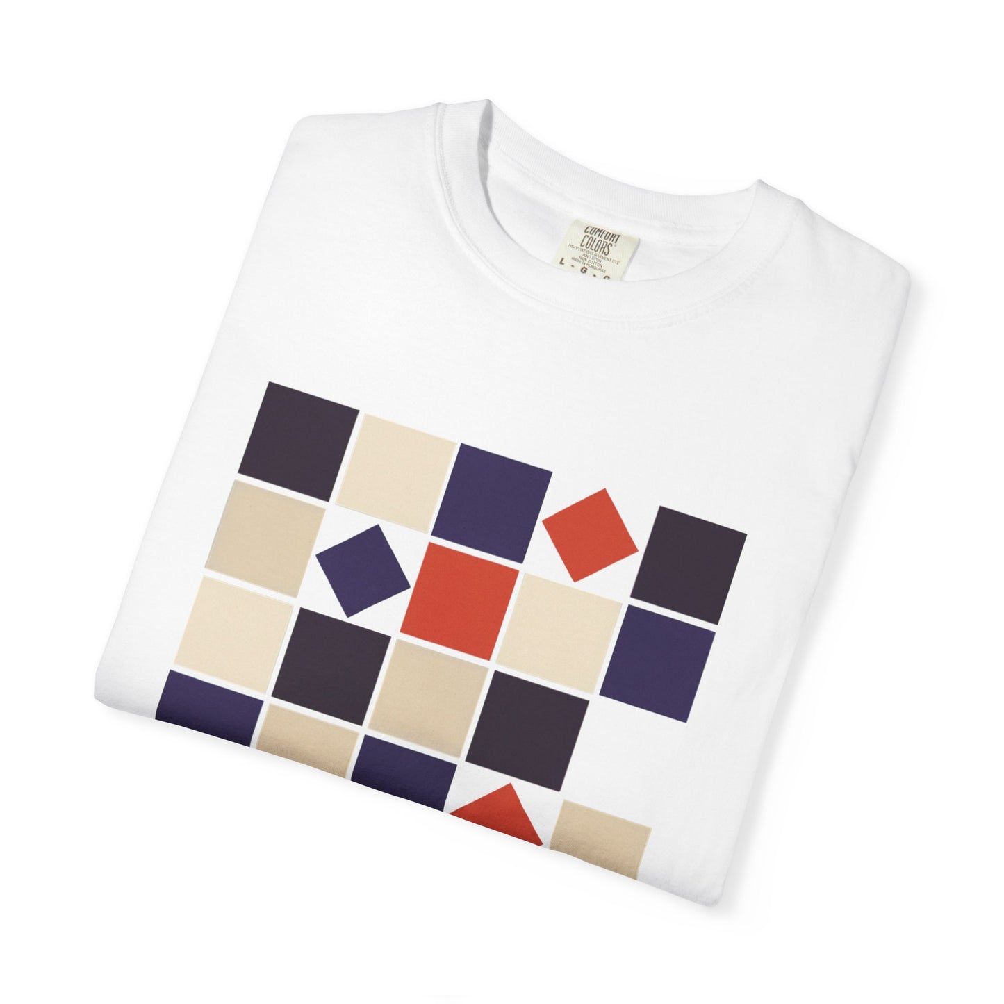Square Grid Abstract in Monochrome Palette T-Shirt features a grid of perfectly aligned squares with 45° rotations, offering a modern, stylish look suitable for art enthusiasts and fashion-forward individuals.