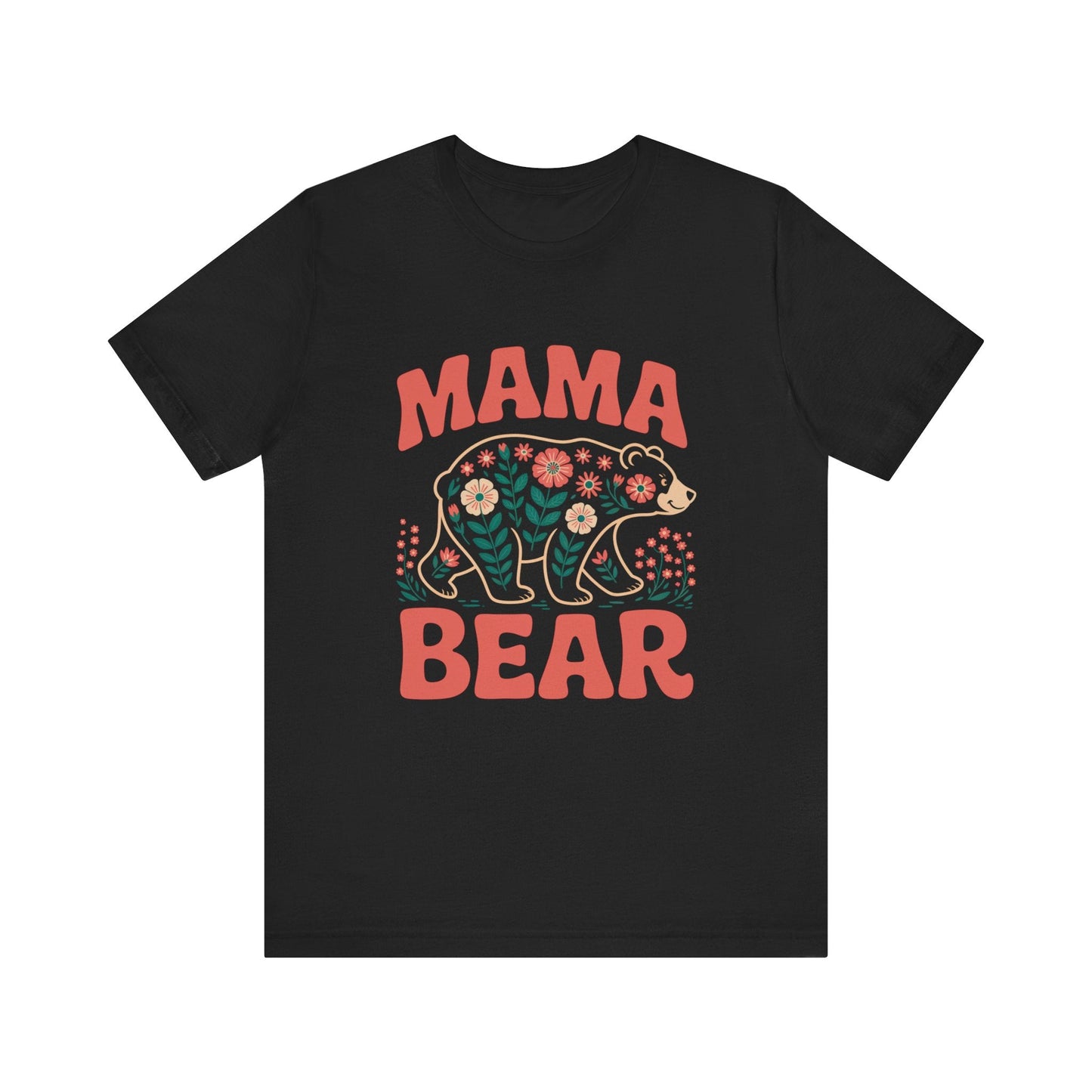 Mama Bear T-Shirt featuring a cozy, breathable design, crafted from lightweight cotton, perfect for family occasions, embodying warmth and comfort, ideal for casual or semi-formal wear.
