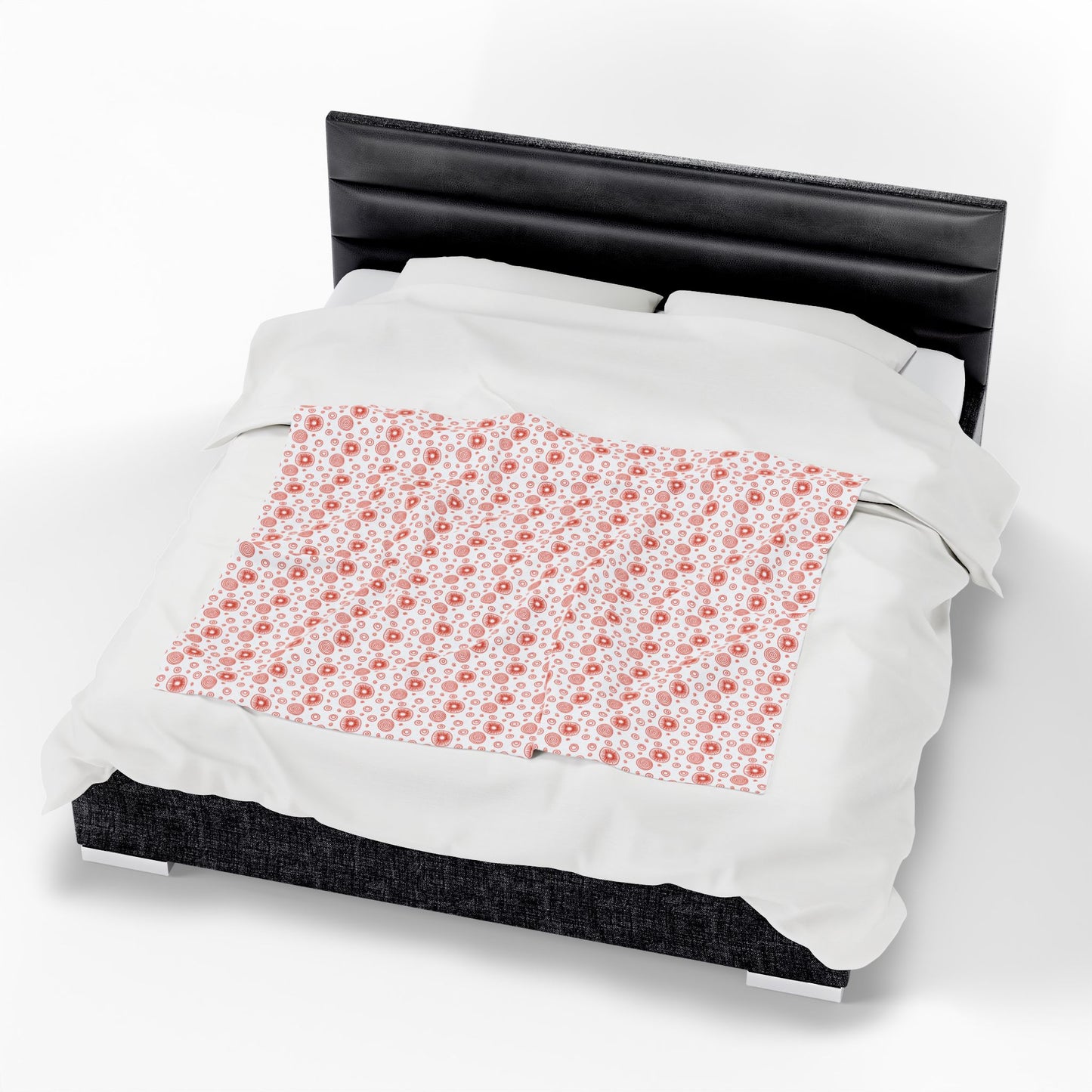 Swirls and Circles (Medium) Velveteen Plush Blanket, showcasing a soft, plush texture with vibrant swirls and circles design, ideal for cozy nights, embodying FireBrook Essentials' commitment to comfort and uplifting home decor.