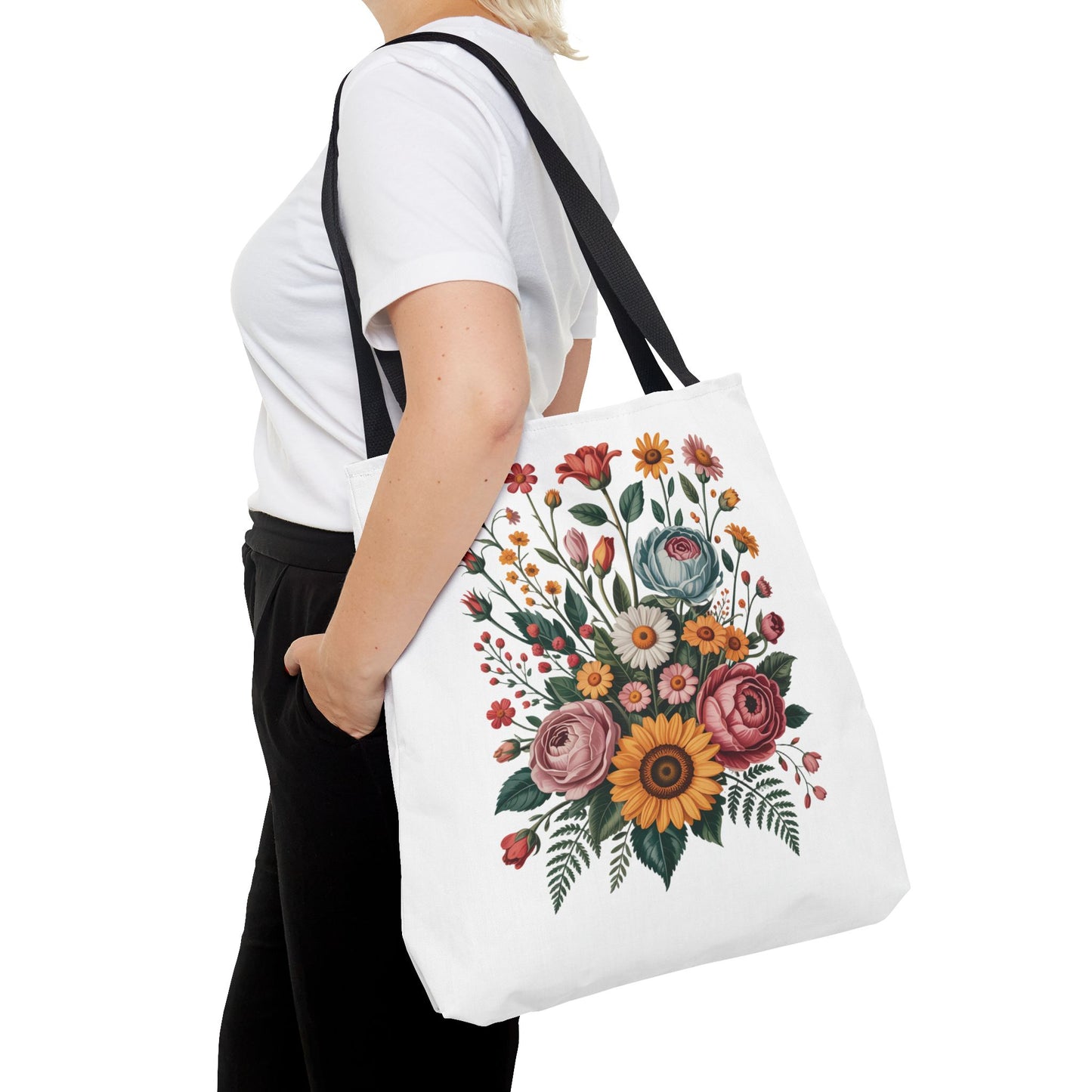 Botanical Vintage Flower Tote Bag showcasing a collage of muted pastel and warm-toned flowers from old botanical illustrations, ideal for nature lovers and perfect for carrying daily essentials.