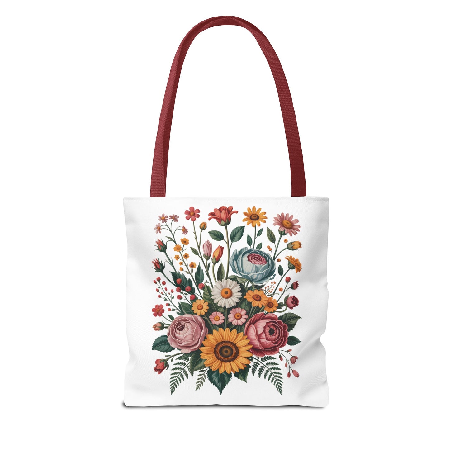 Botanical Vintage Flower Tote Bag featuring a collage of muted pastel and warm-toned cut-out flowers from old botanical illustrations, ideal for carrying essentials, embodying FireBrook Designs' uplifting and stylish aesthetic.