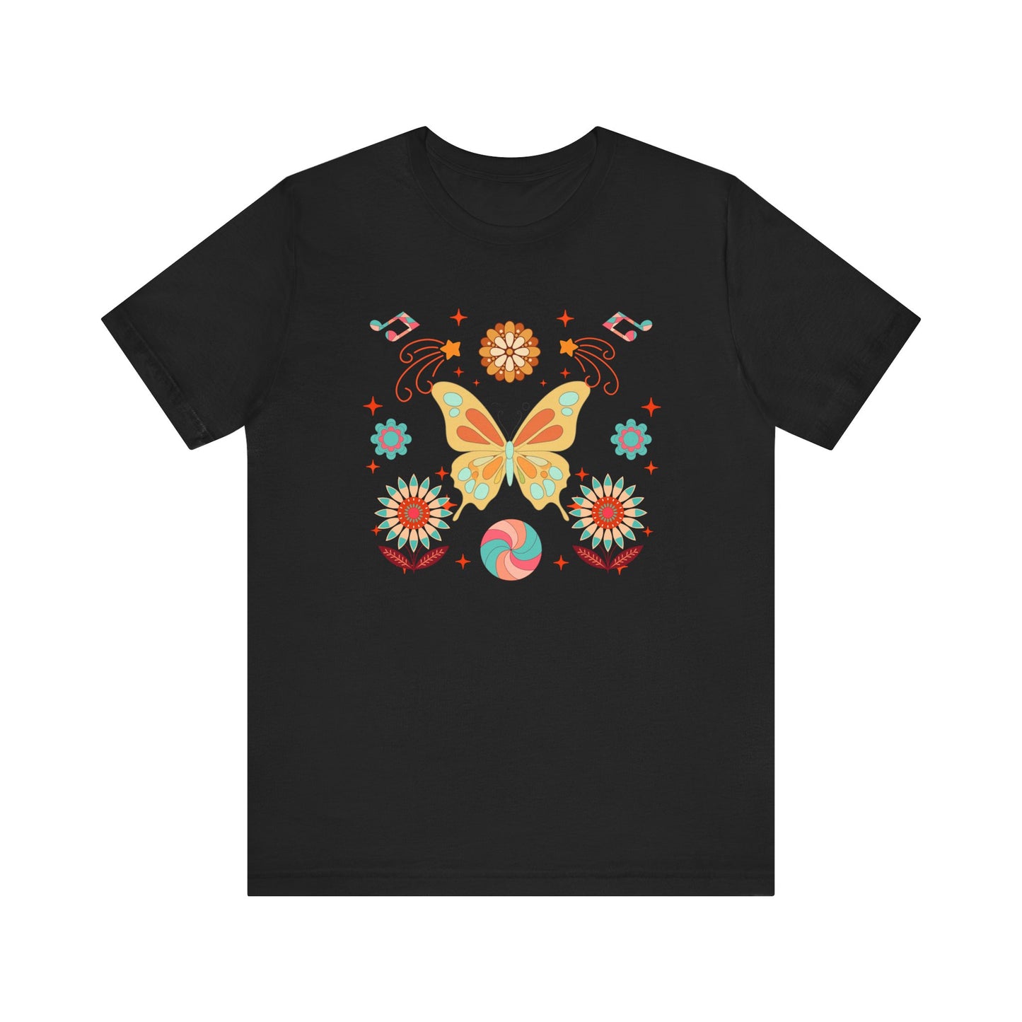 Butterfly and Flowers T-Shirt