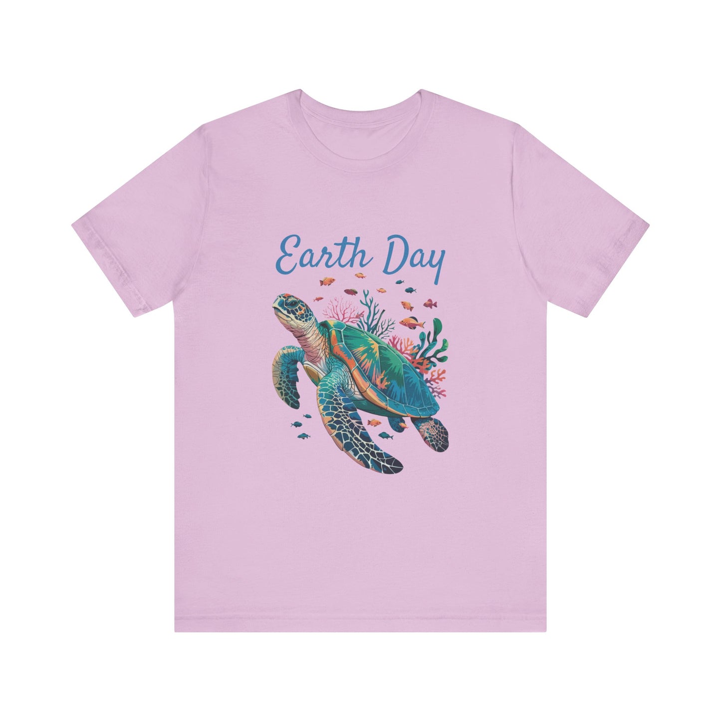 Earth Day Turtle Bella+Canvas Unisex T-Shirt featuring a serene turtle illustration, perfect for nature lovers and environmentalists, made from lightweight cotton for comfort.