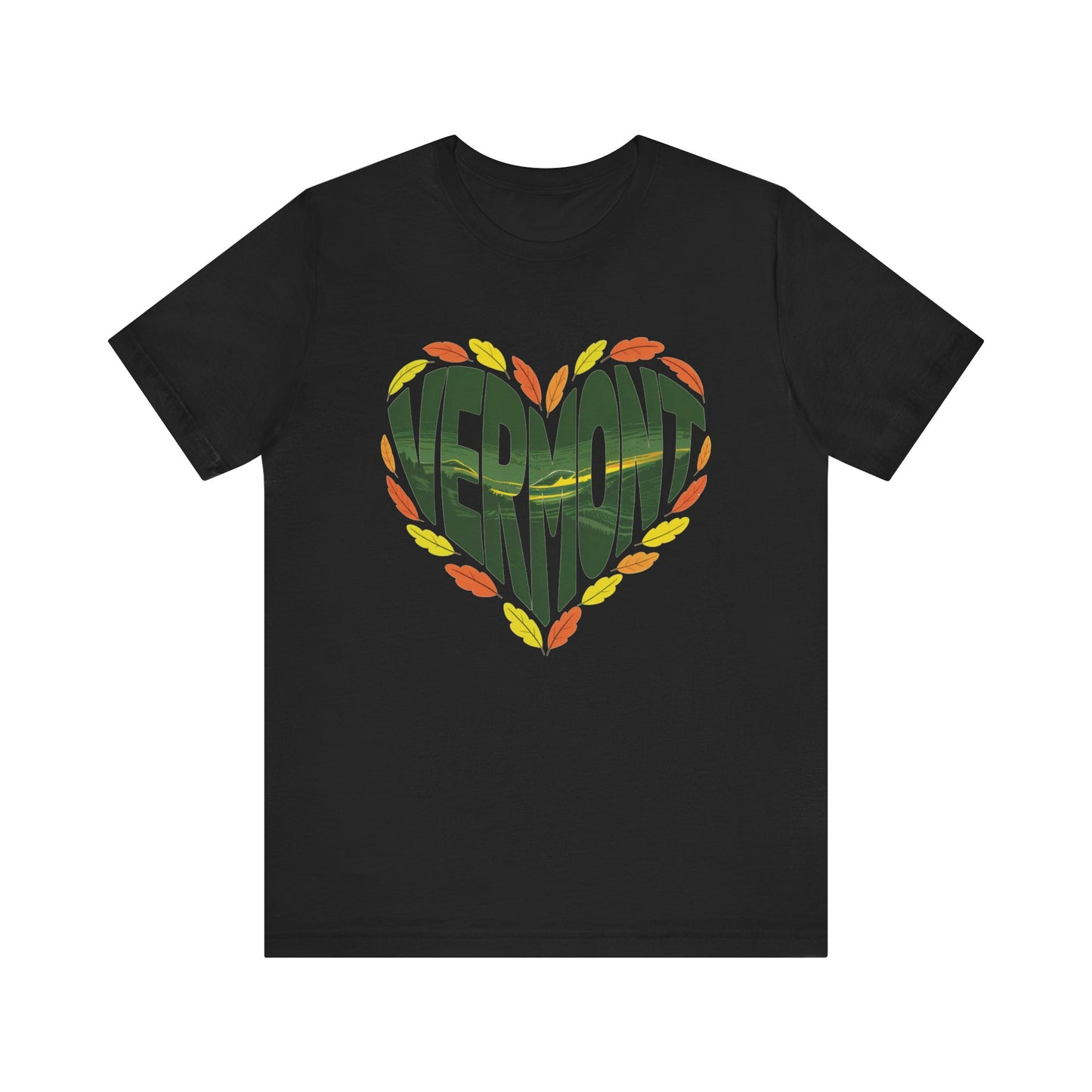 Vermont Love Bella+Canvas Unisex T-Shirt showcases a relaxed fit and outdoorsy design, ideal for nature enthusiasts. Crafted from 100% Airlume cotton, it offers style and comfort for casual or semi-formal wear.