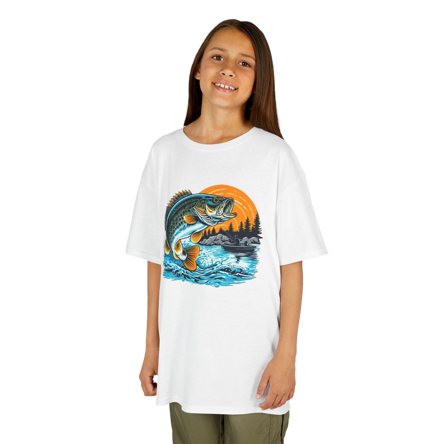 Leaping Bass Fishing Adventure Youth T-Shirt