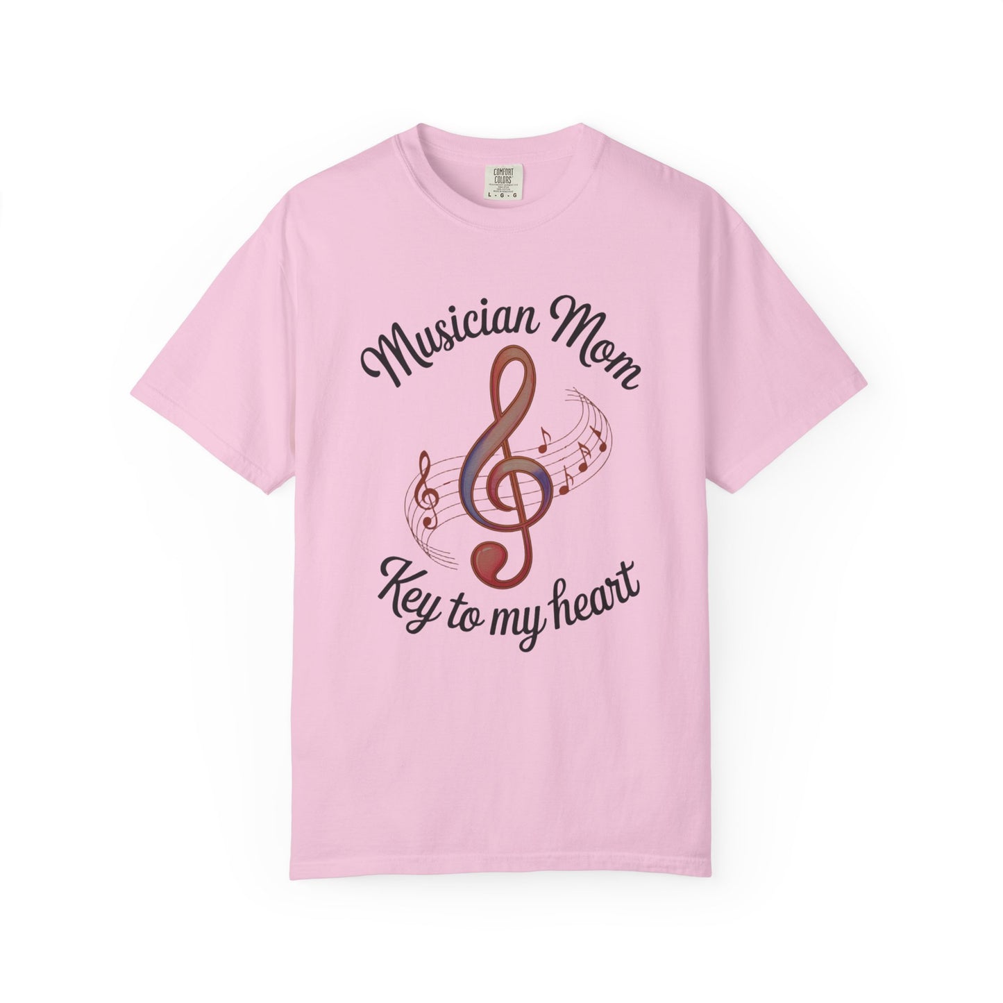 Musician Mom T-Shirt featuring a relaxed fit and classic crew neckline, crafted from high-quality US cotton, ideal for moms who love music, perfectly embodying FireBrook Essentials' focus on comfort and style.