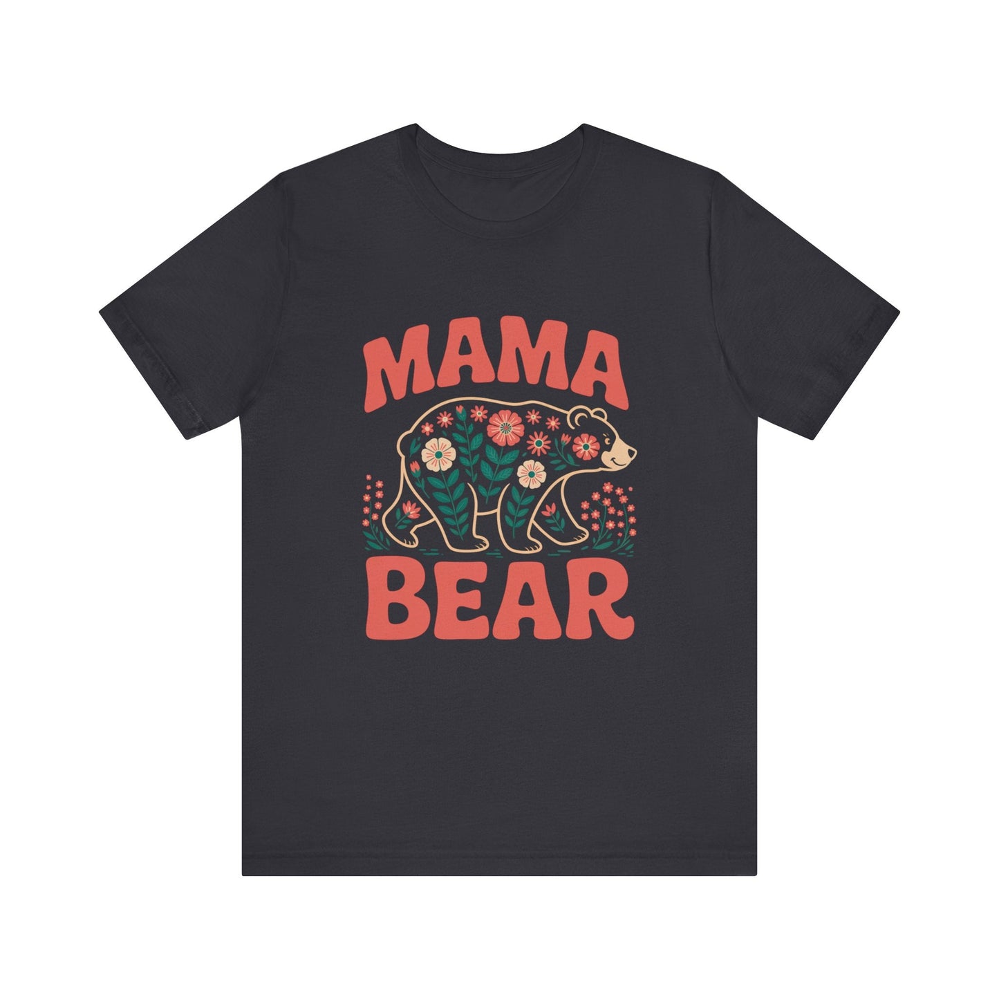 Mama Bear T-Shirt showcasing a cozy, family-oriented design on a lightweight cotton fabric, ideal for casual wear, embodying the comfort and warmth synonymous with FireBrook Essentials' uplifting apparel collection.
