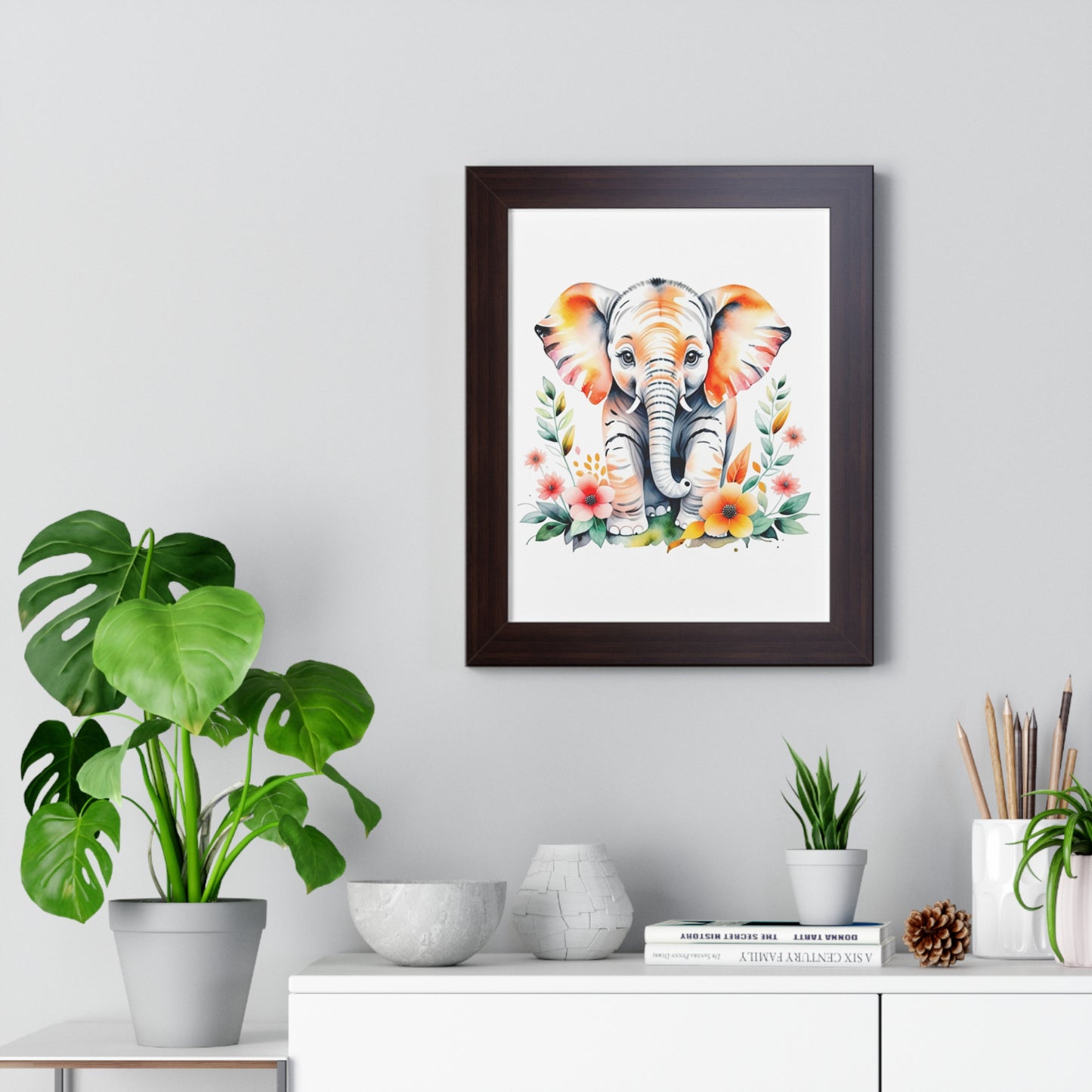 Whimsical Baby Elephant Wall Art