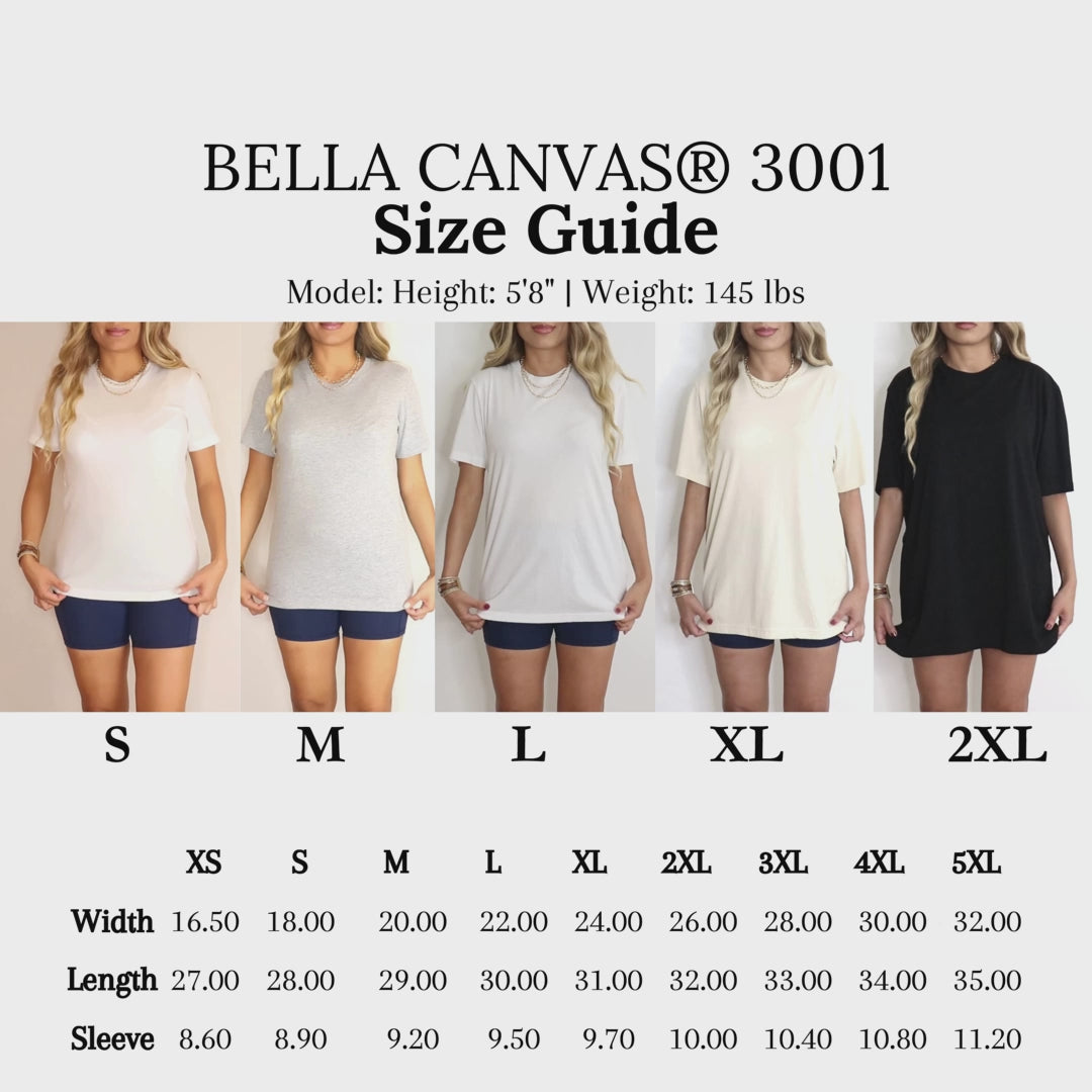 Bella Canvas Size Guide