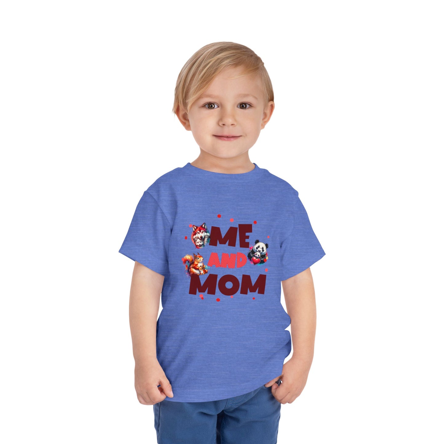 T-shirt pour tout-petits avec motifs d'animaux « Moi et maman »