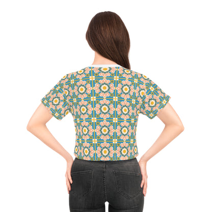 Floral Pattern  Stylish Summer Top for Casual Vibes Crop T-Shirt