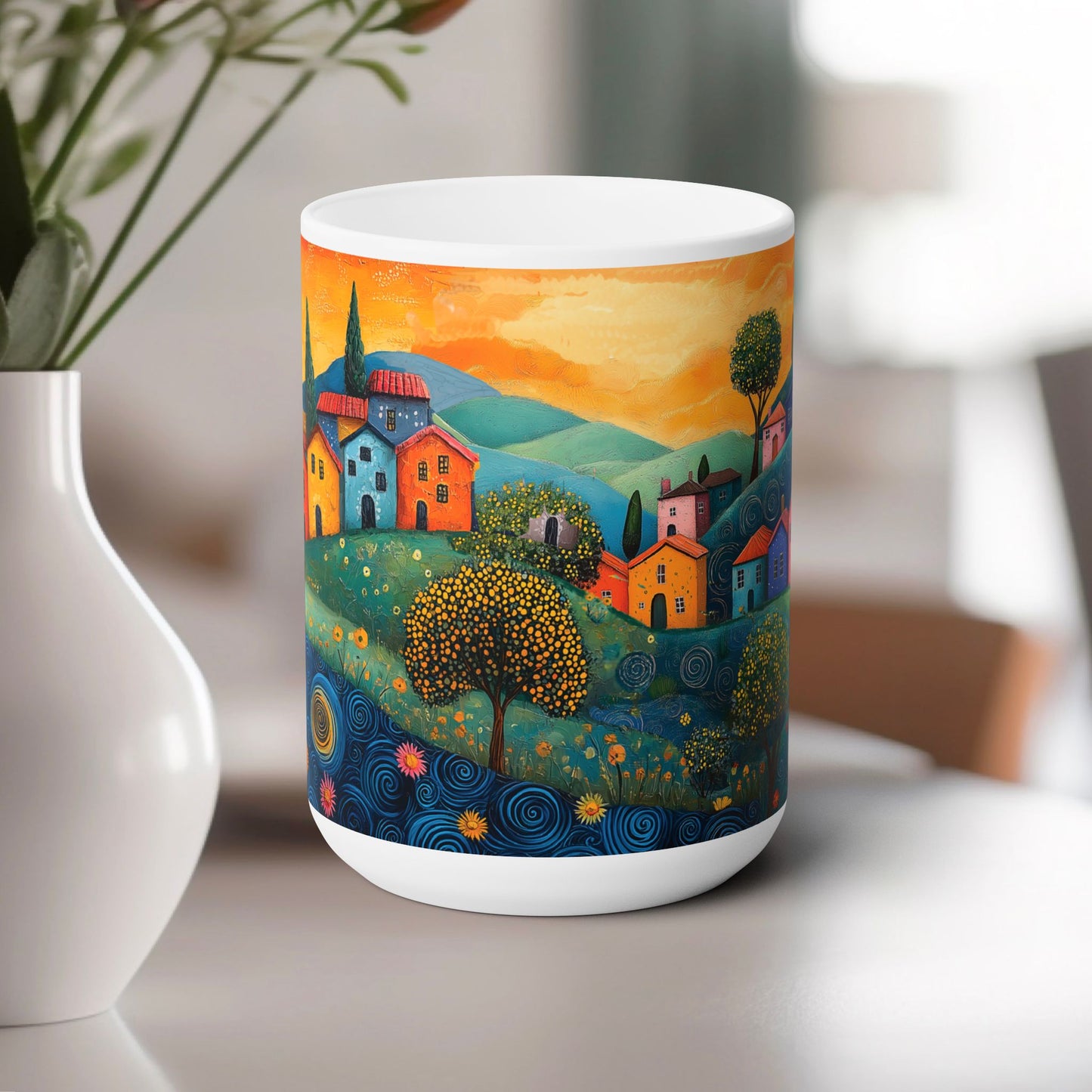 House on the Hill Whimsical Village Mug (15oz)